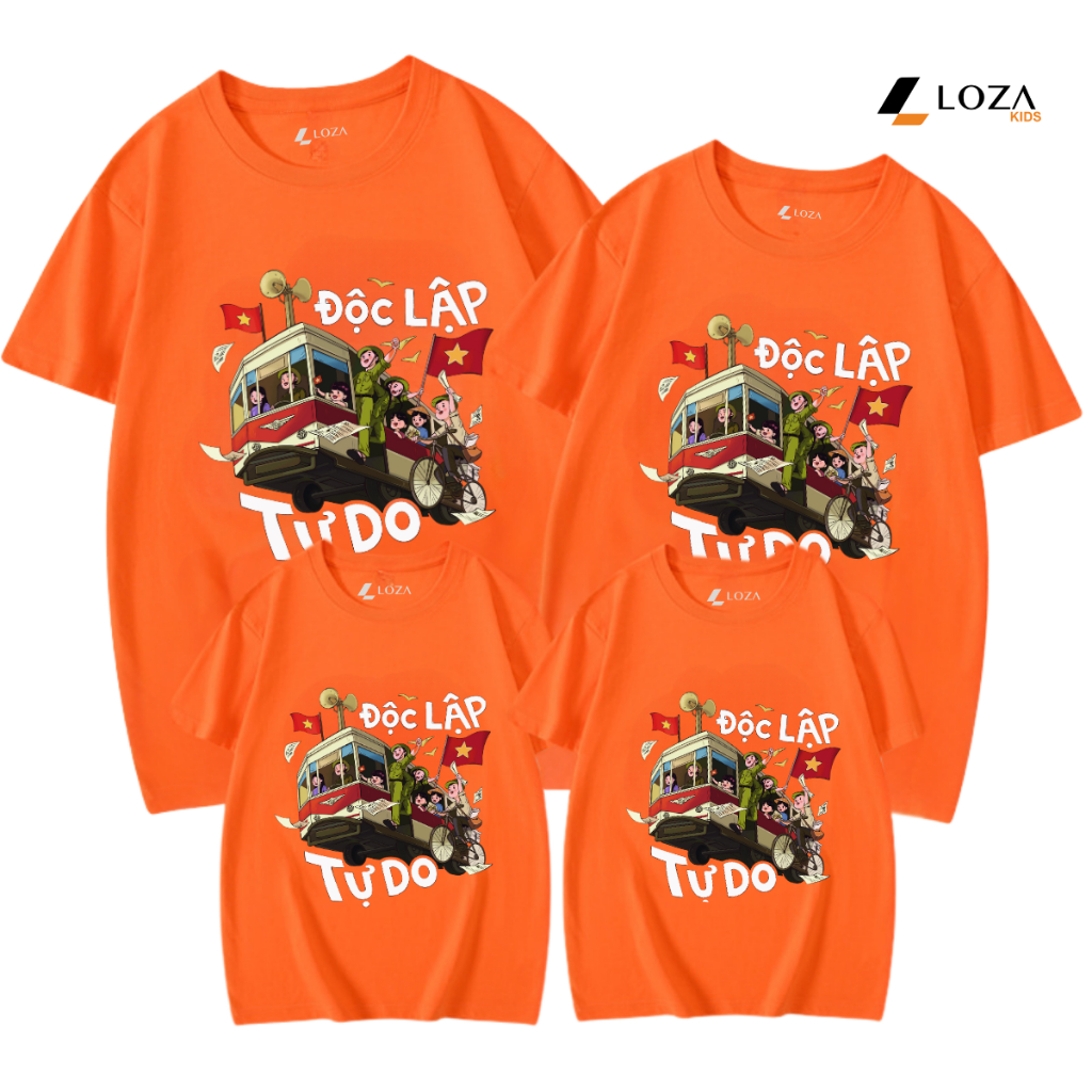 Áo phông gia đình Độc Lập Tự Do, Việt Nam nón lá Loza Kids 2025 – Mã GĐ007_thumbnail_0