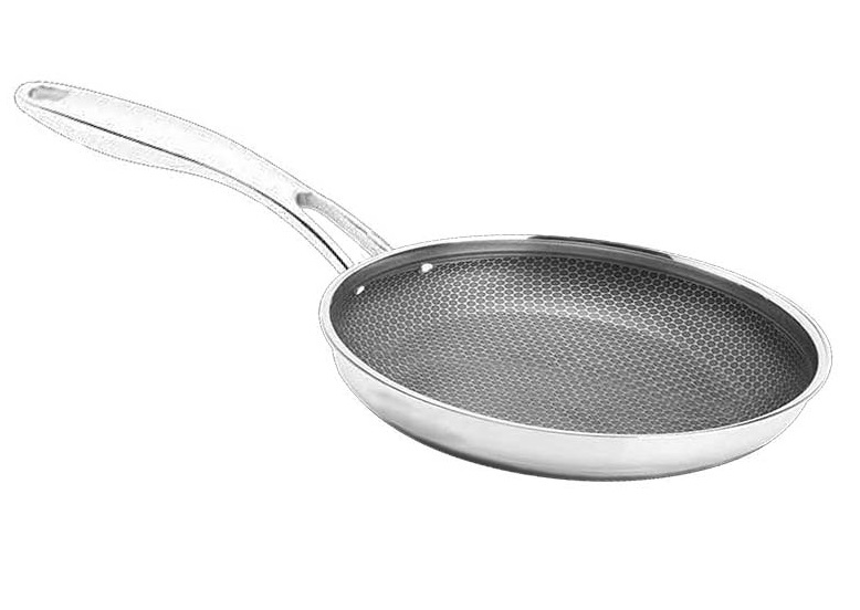 Chảo tổ ong chống dính 265IOHC  dạng tay cầm đáy liền 3 lớp Inox Sus304