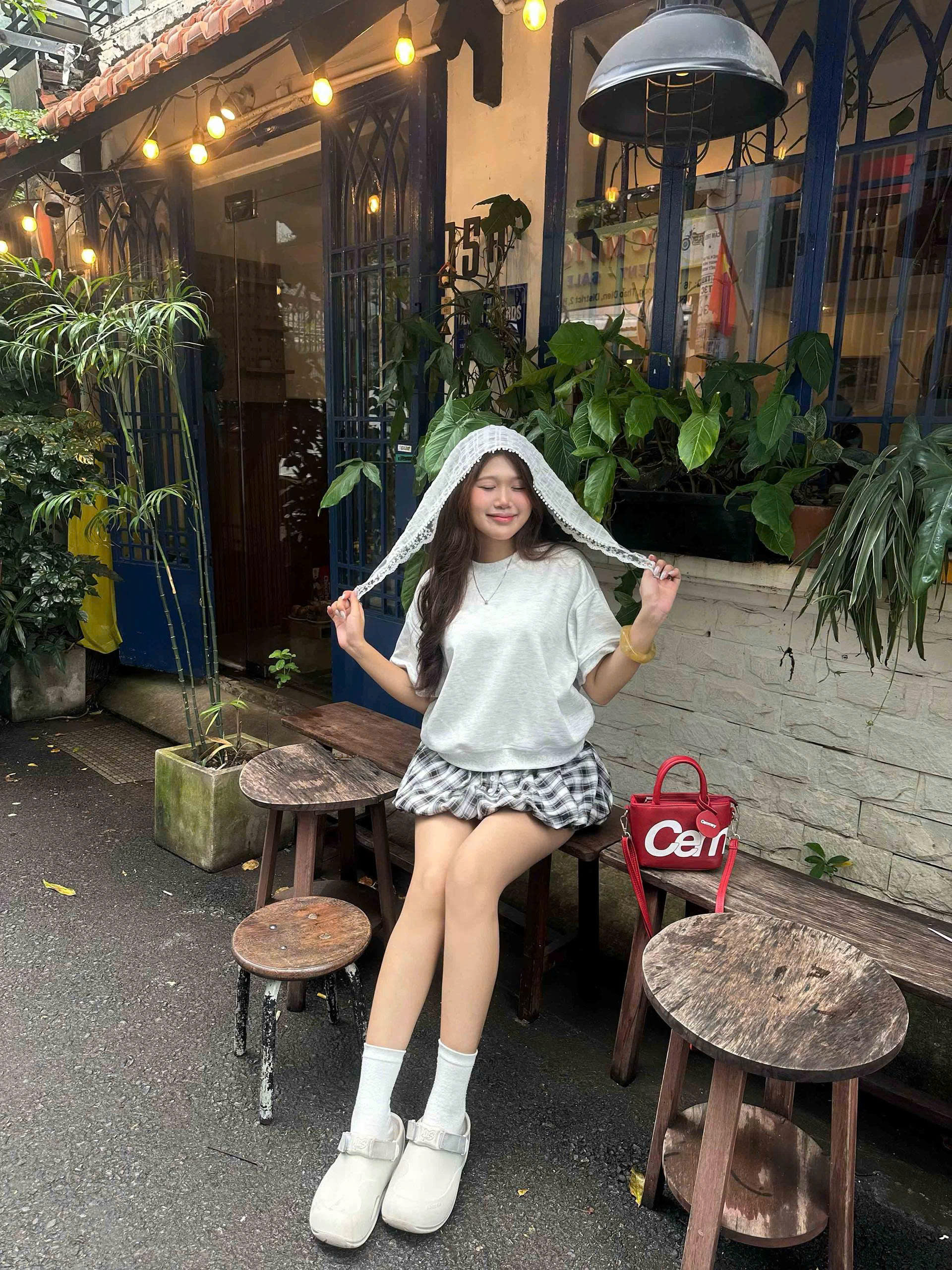 Áo sweater trơn tay ngắn form boxy ST00051 Miucho cổ tròn vải nỉ 2 da_thumbnail_4