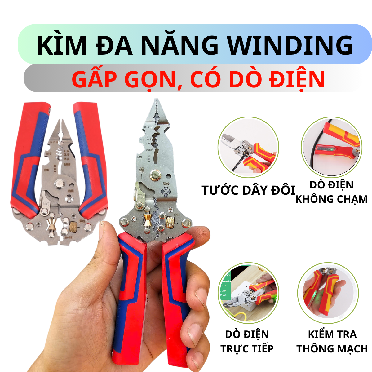 Kìm đa năng tuosen dò điện – cắt dây, tước dây, xoắn dây, bấm cos, kiểm tra điện – dụng cụ sửa chữa chuyên dụng cho thợ_thumbnail_2