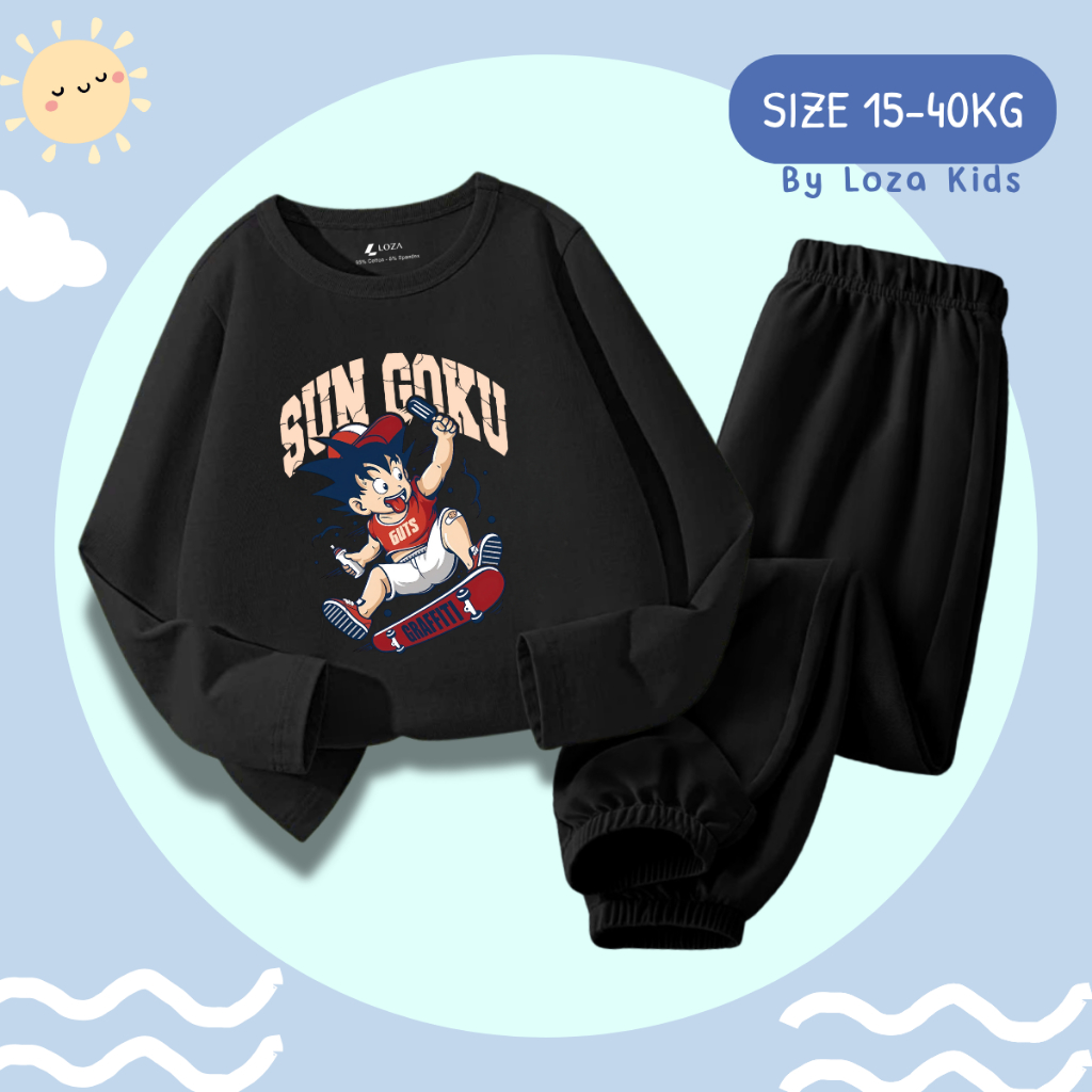 Bộ Thu - Đông bé trai in hình SUN GOKU  - Loza Kids BW467_thumbnail_0