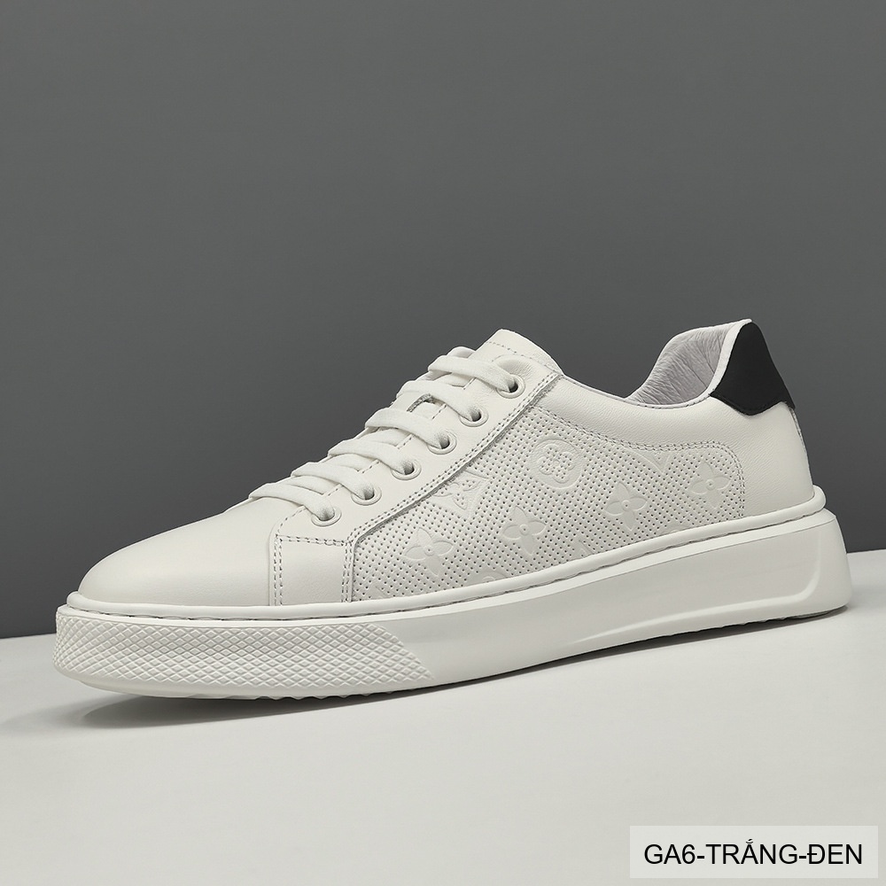 GA6 - Giày Sneaker Nam Da Bò Phong Cách Hàn, Đế Bằng Thoáng Khí, Màu Trắng Xanh Lá Đen_thumbnail_21