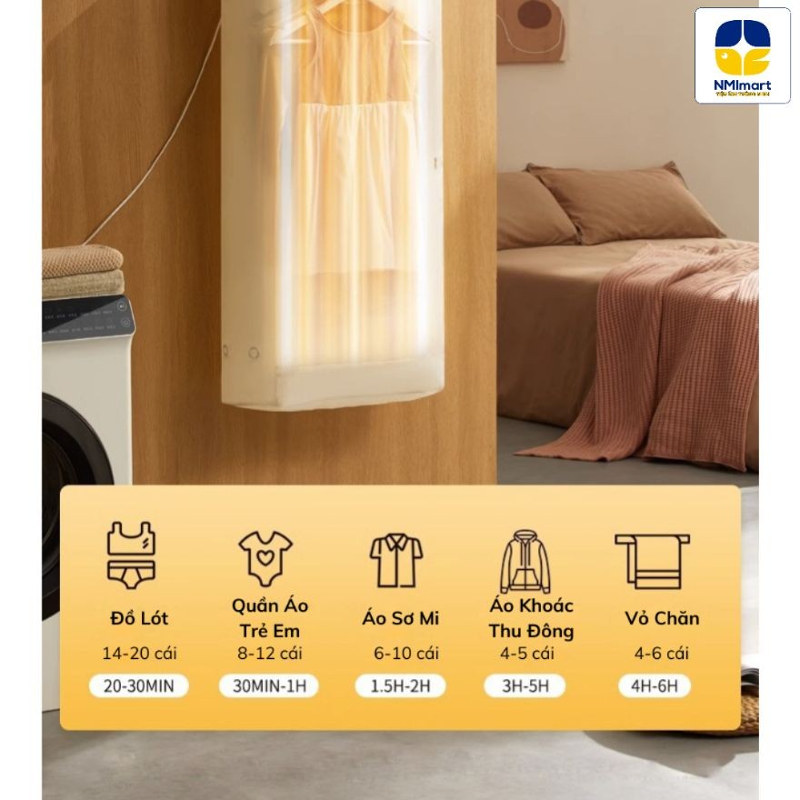Máy Sấy Quần Áo NMIMART Đa Năng Treo Tường Gấp Gọn Khử Trùng Khử Khuẩn, 2 Chế Độ Sấy, Tiết Kiệm Diện Tích_thumbnail_7