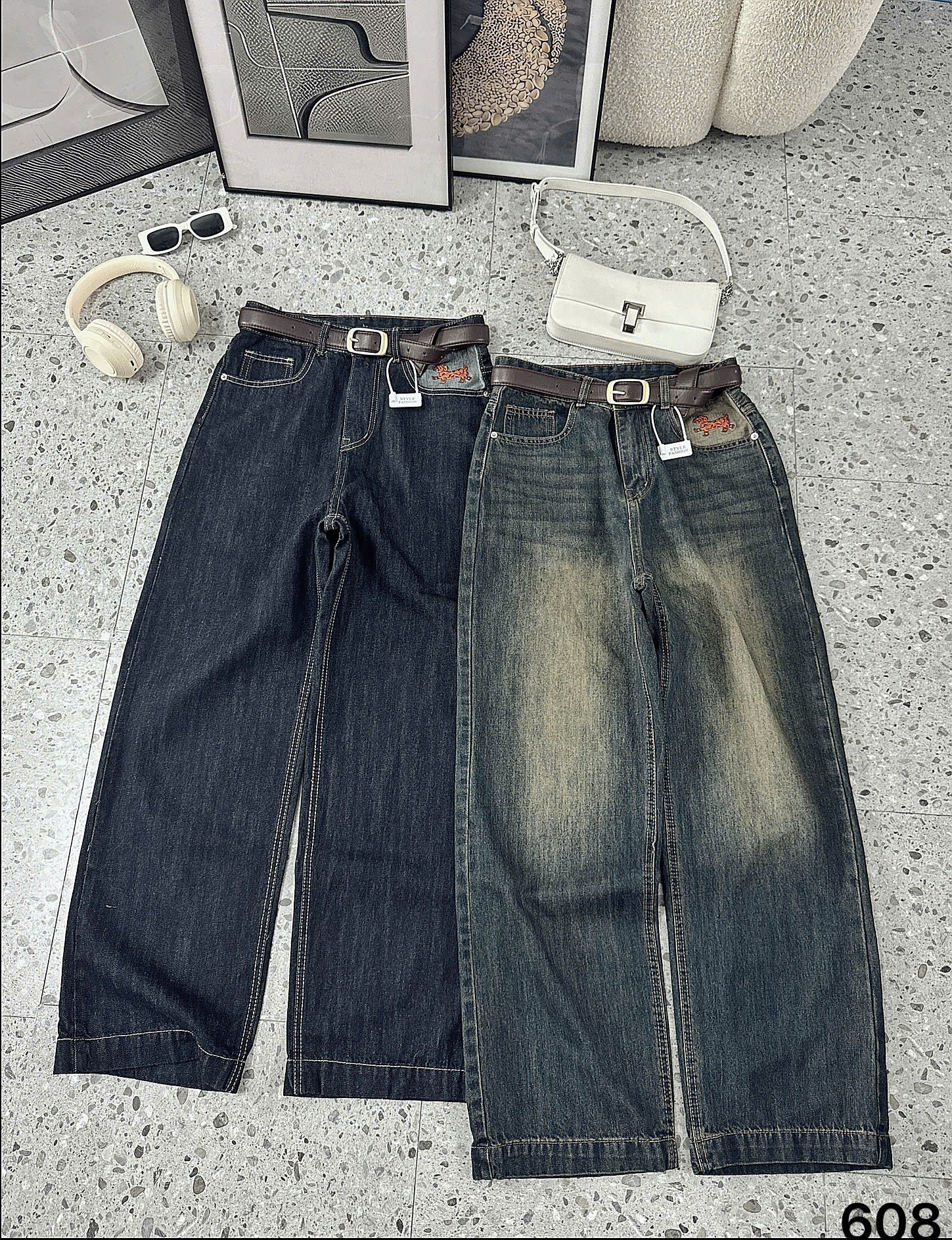 BIGSIZE NỮ-Quần suông thêu cún cam T- QJ608_thumbnail_7