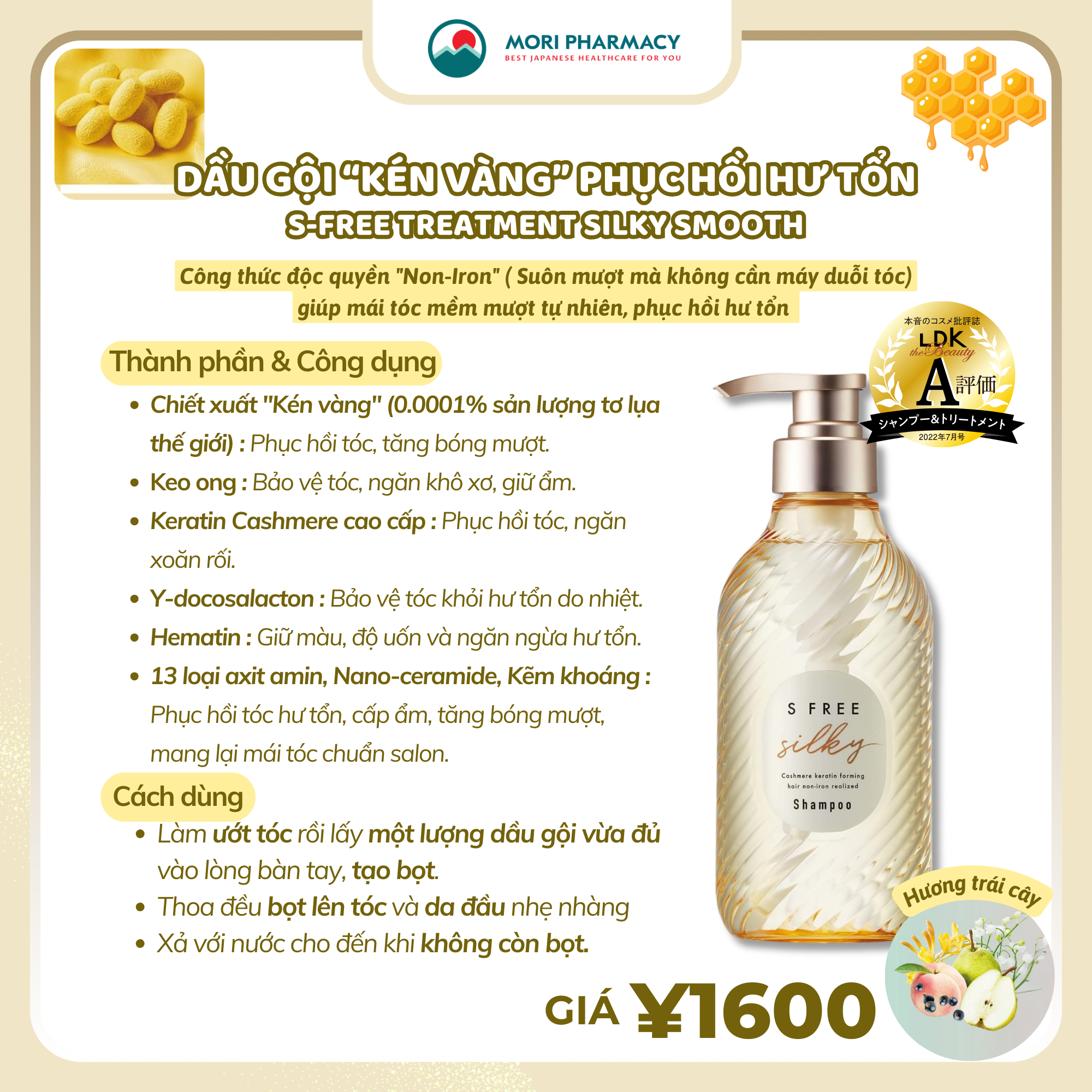 Dầu gội suôn mượt tóc “kén vàng”