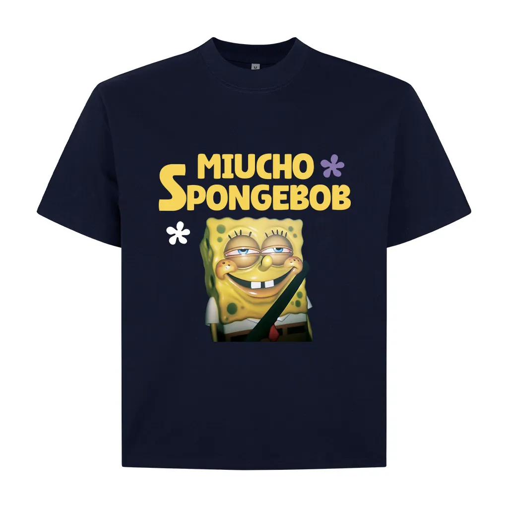 Áo thun boxy nam nữ Miucho Club vải cotton thoáng mát Spongebob in mix dễ thương 2827_thumbnail_15