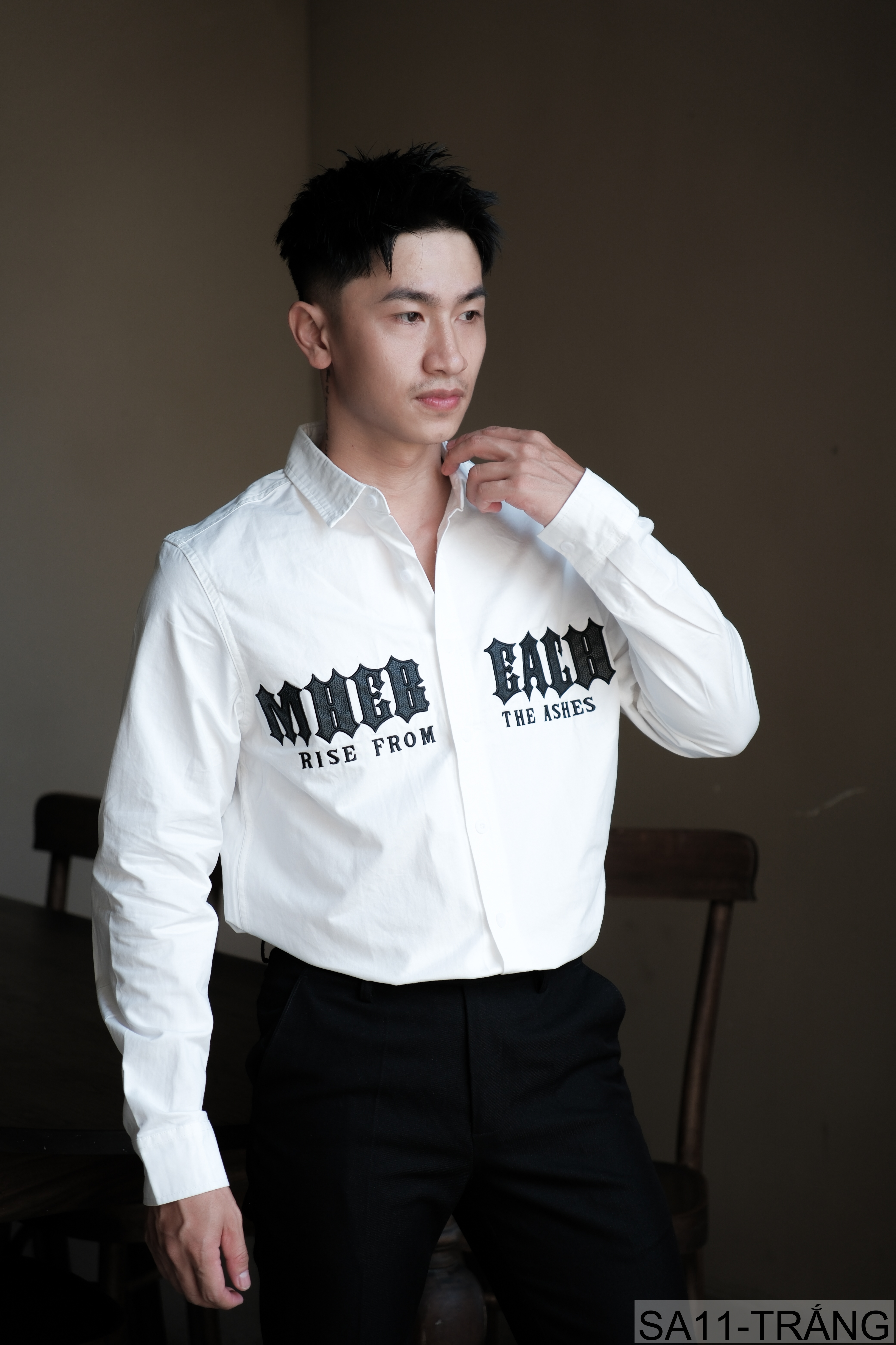 SA11 - Áo sơ mi nam dài tay họa tiết chữ phong cách Nhật Bản, chất cotton mềm mại, dáng rộng thoải mái_thumbnail_2