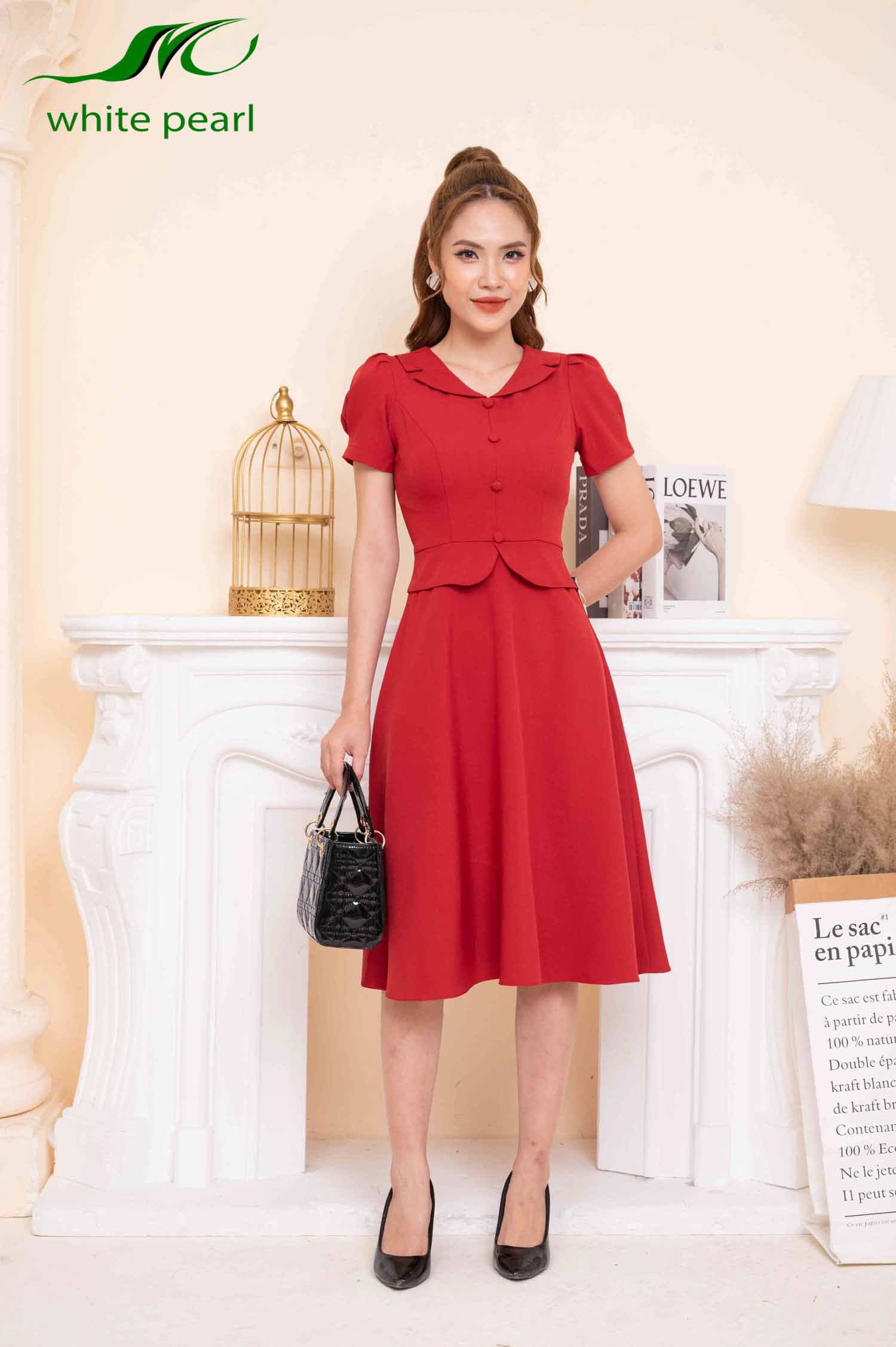 Váy ký giả vạt tròn cao cấp thời trang công sở White Pearl_thumbnail_6