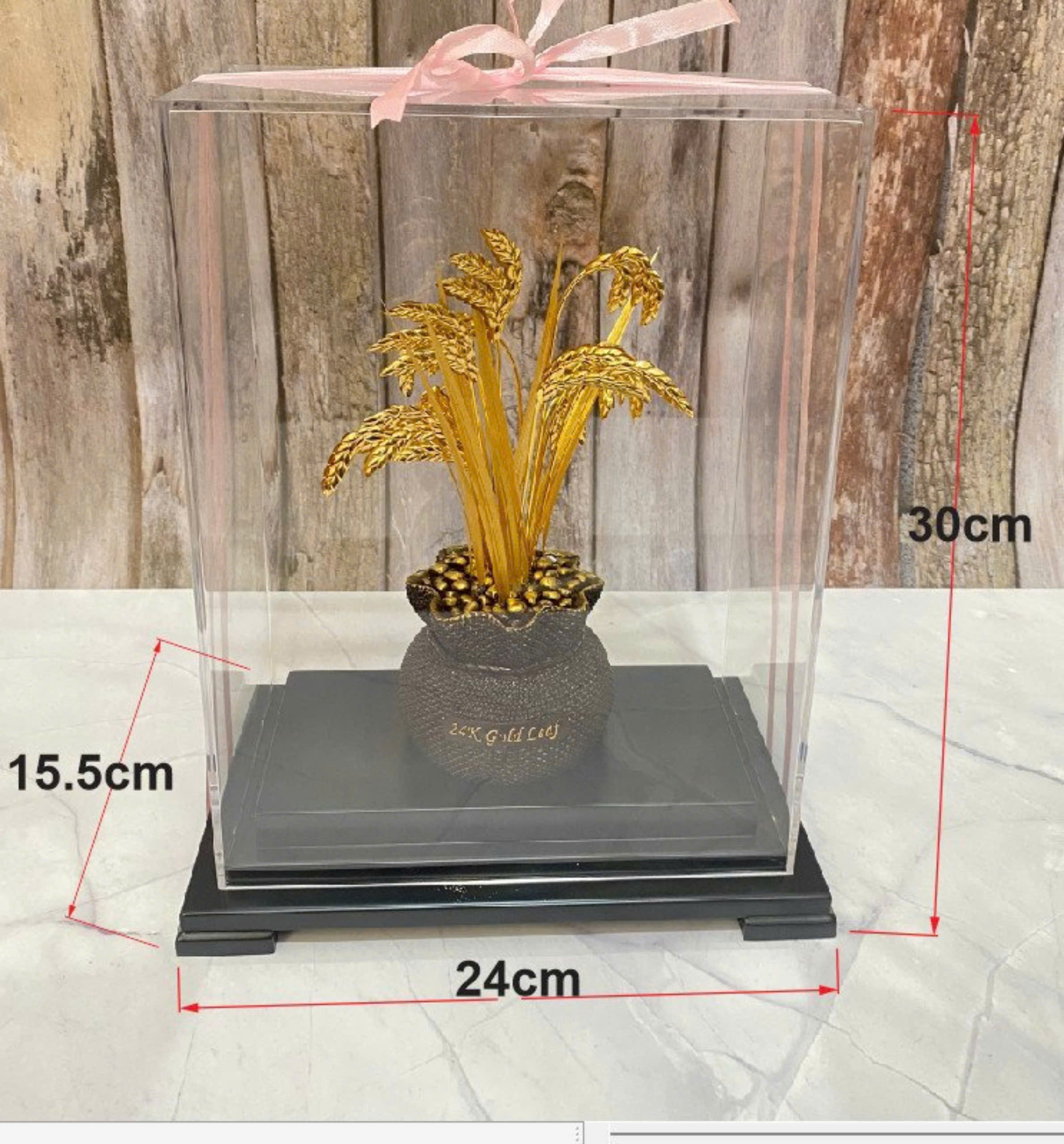 Chậu bông lúa mạ vàng 24k _thumbnail_1