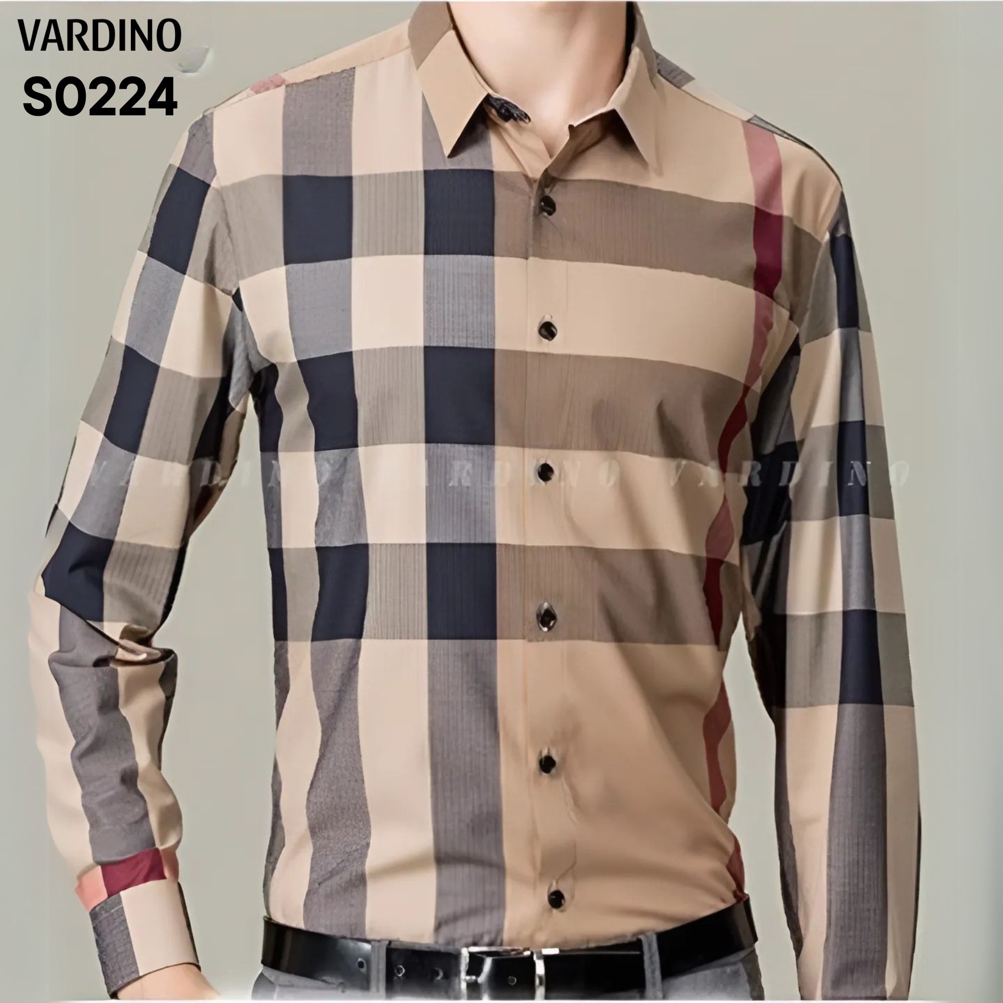 Áo sơ mi kẻ dài tay Vardino S0224