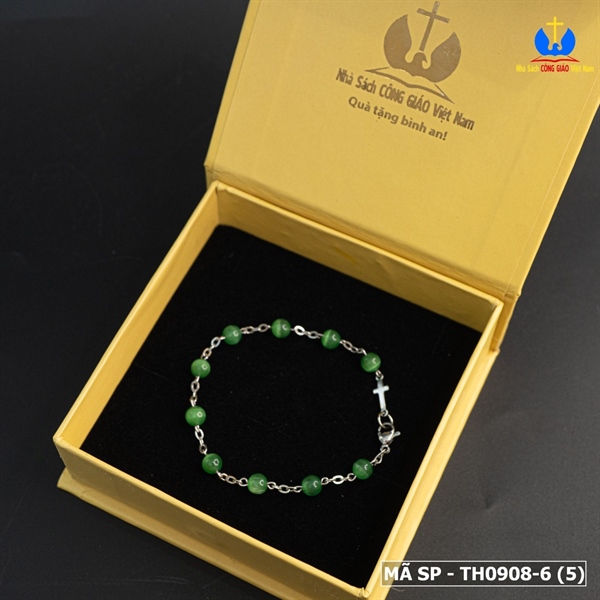 Lắc Mân Côi đá mắt mèo màu xanh lá 6ly_thumbnail_1