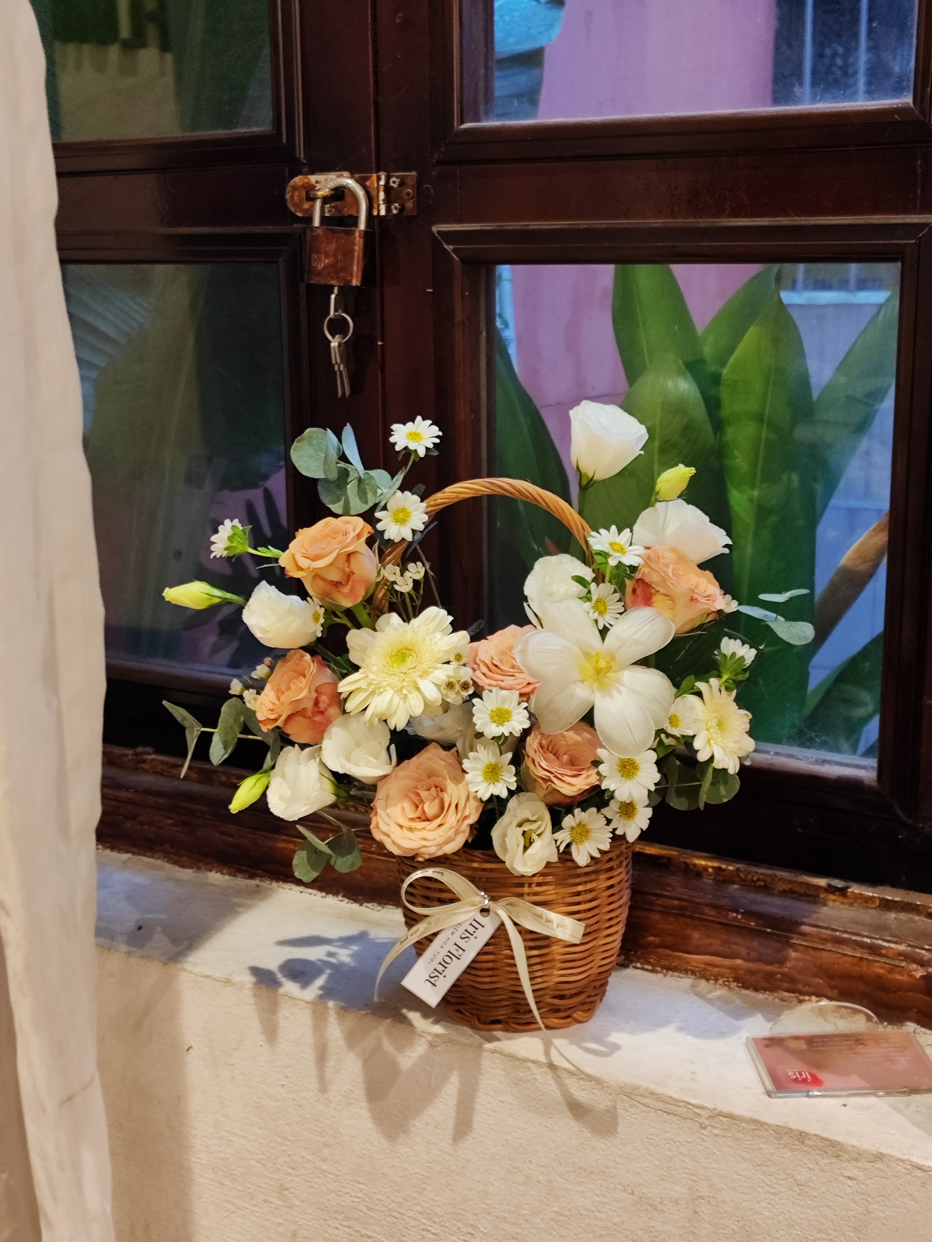 Giỏ mây nhỏ Capuchino mix tulip - Size S