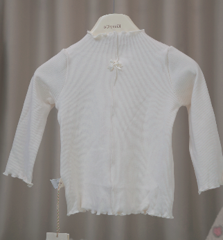 (C22) Áo giữ nhiệt màu trắng đính nơ cổ 3cm