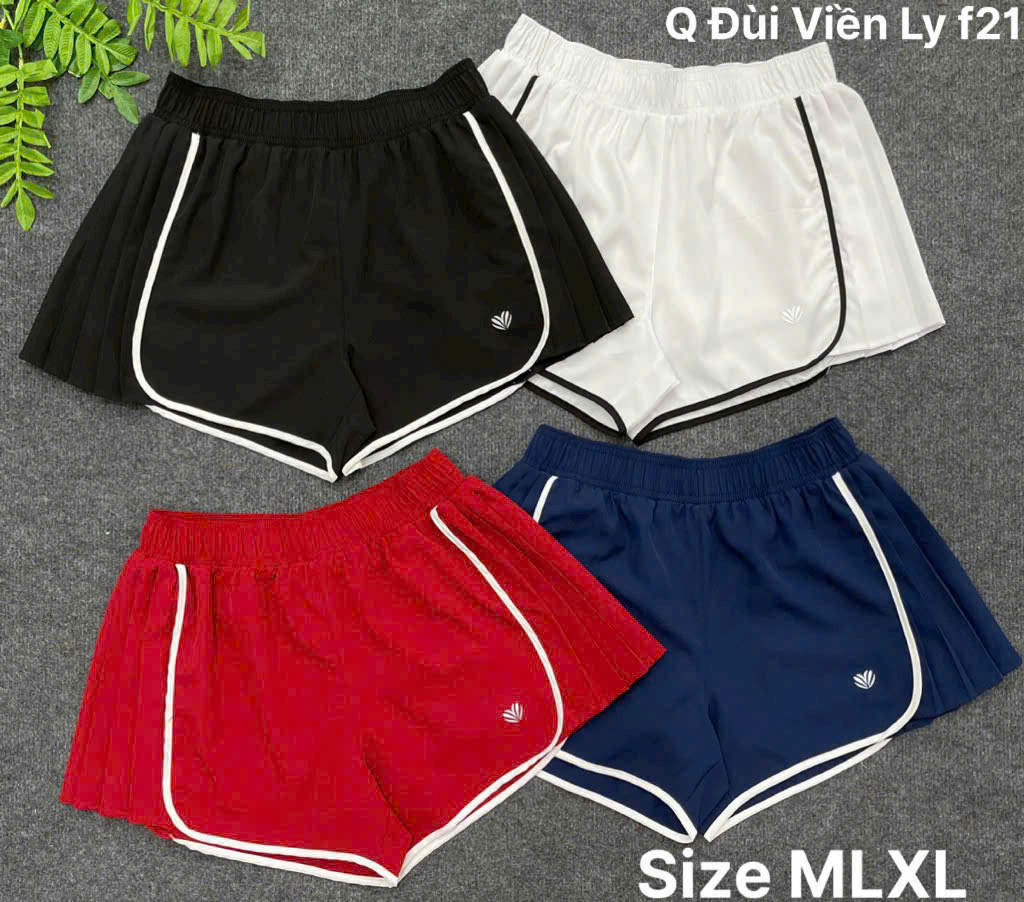 Quần Đùi Thể Thao Nữ 2 Lớp Xếp Li 2 Bên_thumbnail_2