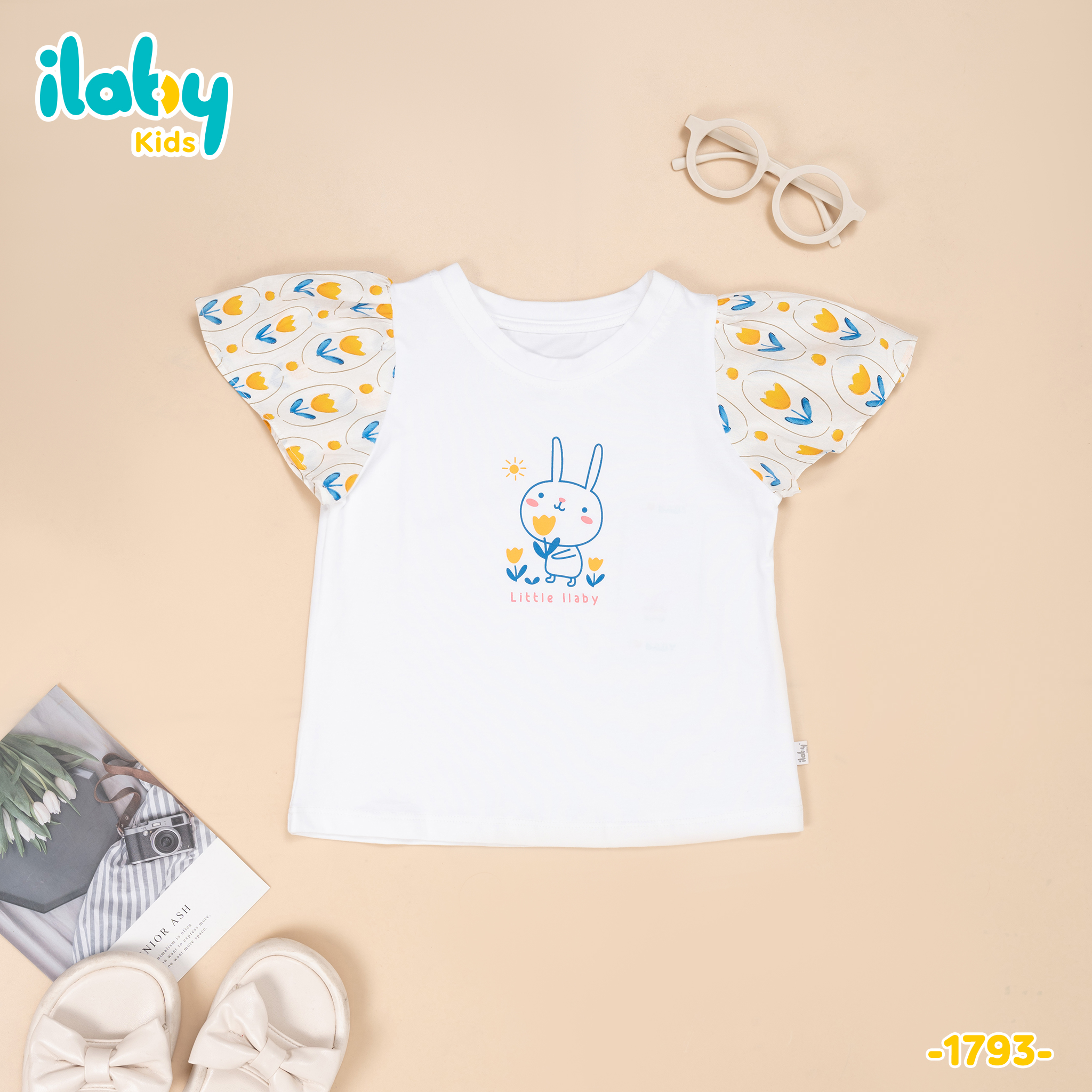 Áo cotton phối tay thô hoa_thumbnail_0