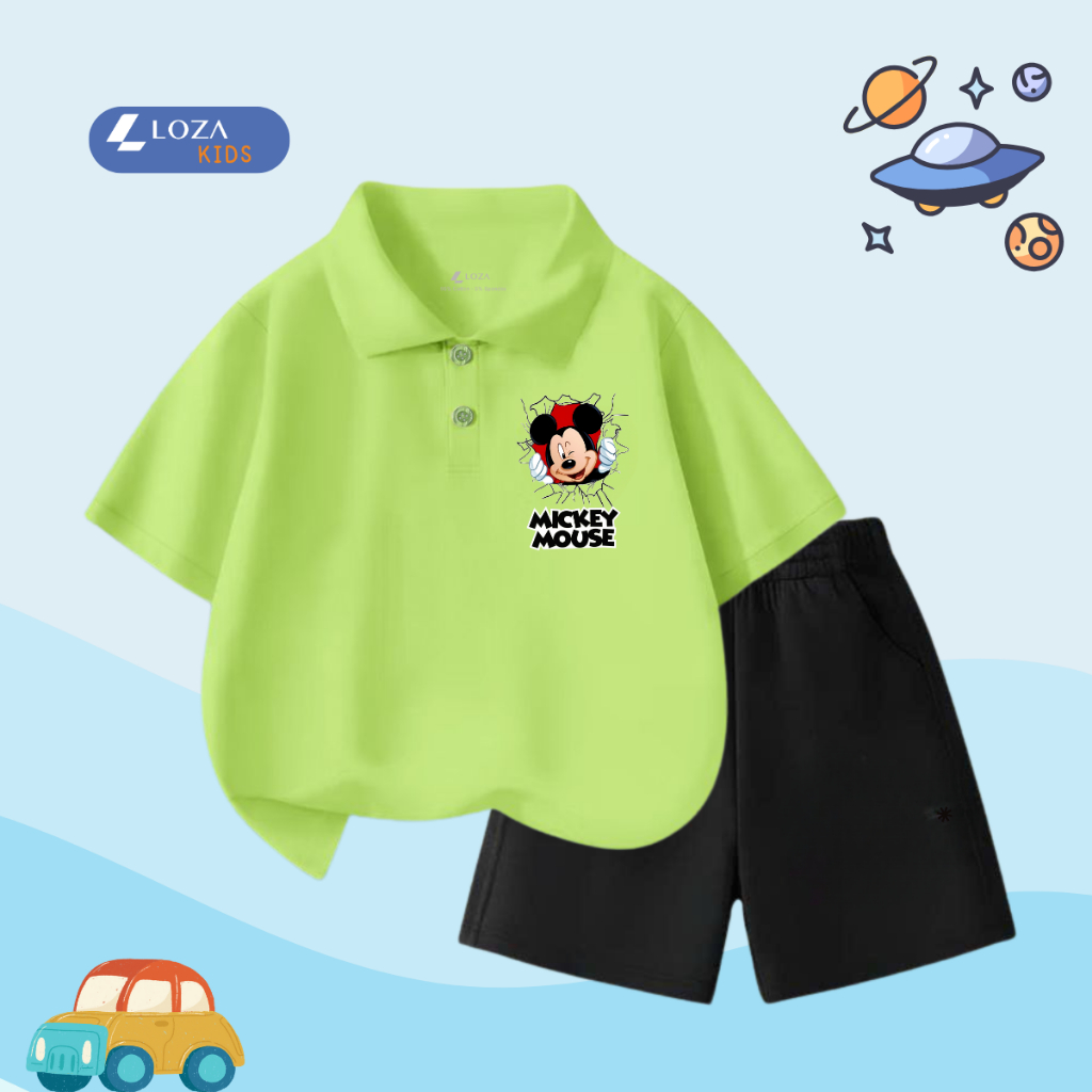 Bộ đồ Polo bé trai in hình 'Mickey Mouse'- Loza Kids BO246_thumbnail_8