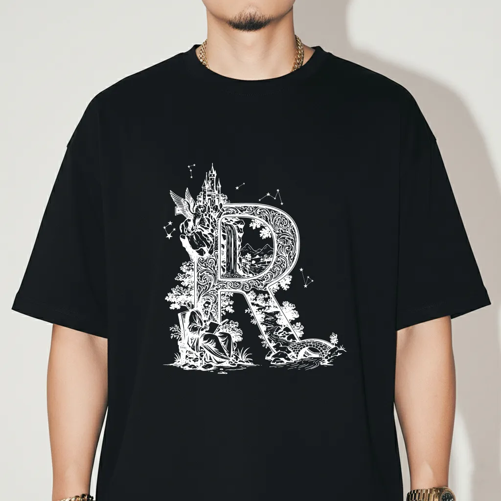 Áo thun nam local brand Miucho Iconic chữ R form rộng tay ngắn cotton thoáng mát 2763_thumbnail_3