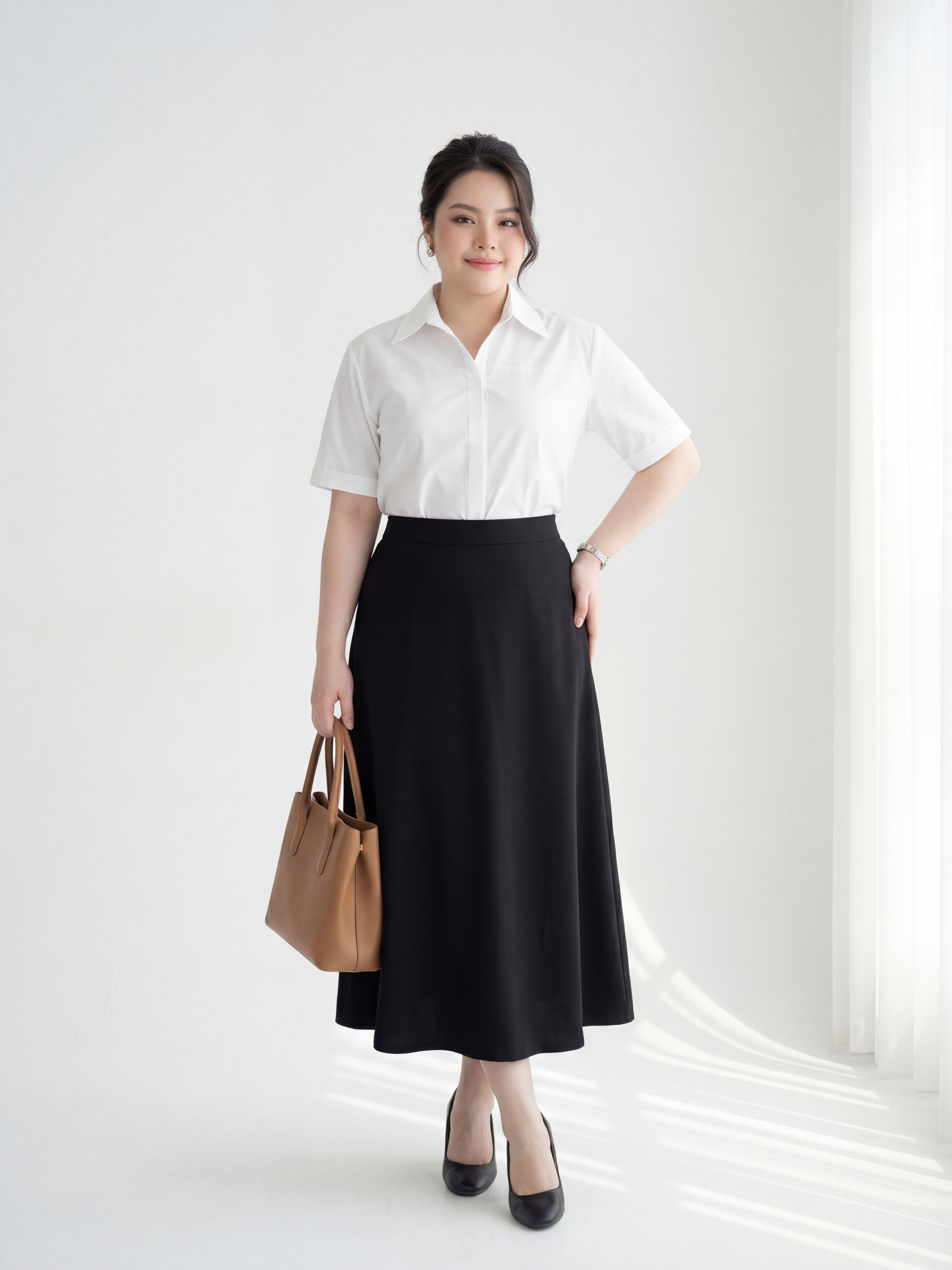 Chân váy dài basic công sở ( dáng lỡ) CV9033 dành cho nàng béo mập từ 55-90kg