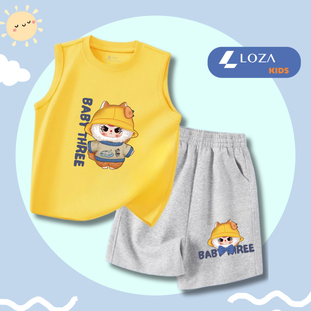 Bộ ba lỗ trẻ em in hình Baby Three - Loza Kids BL237
