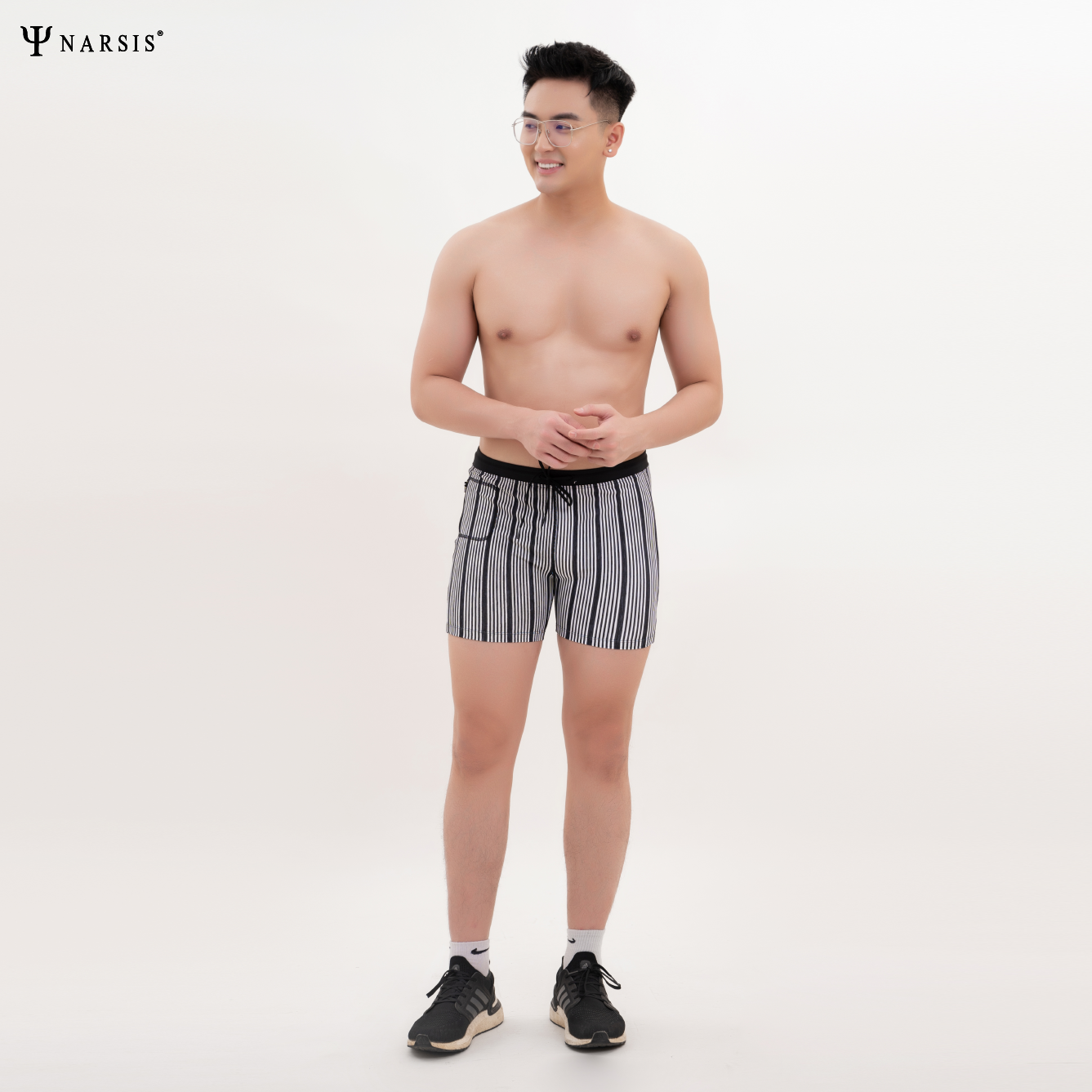 Quần bơi chuyên nghiệp Narsis Q24005 hai lớp, co giãn 4 chiều, túi khóa tiện lợi._thumbnail_4