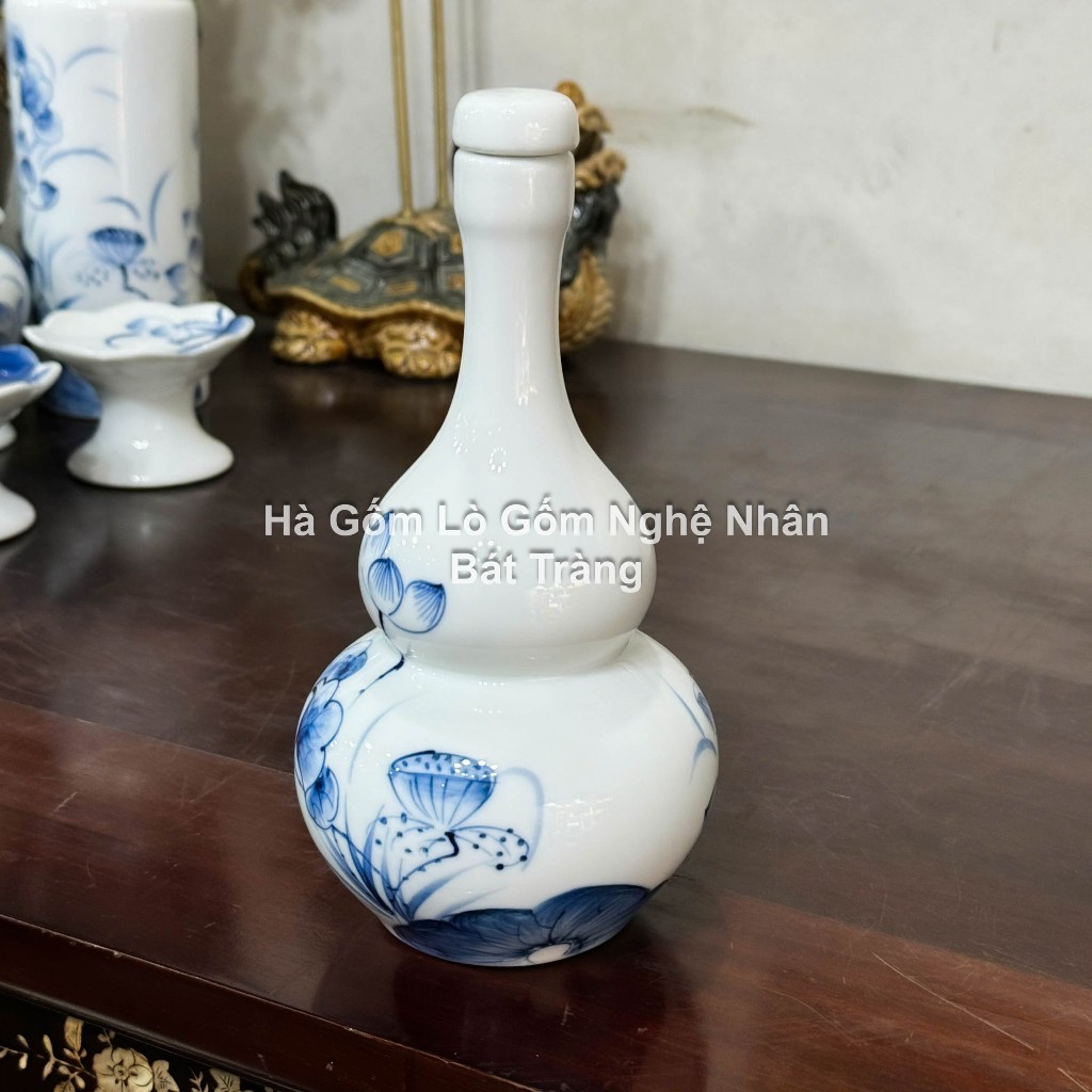 Nậm Rượu Thờ Cúng MEN SEN CHÀM Chuẩn Bát Tràng - Nghệ nhân chế tác_thumbnail_1