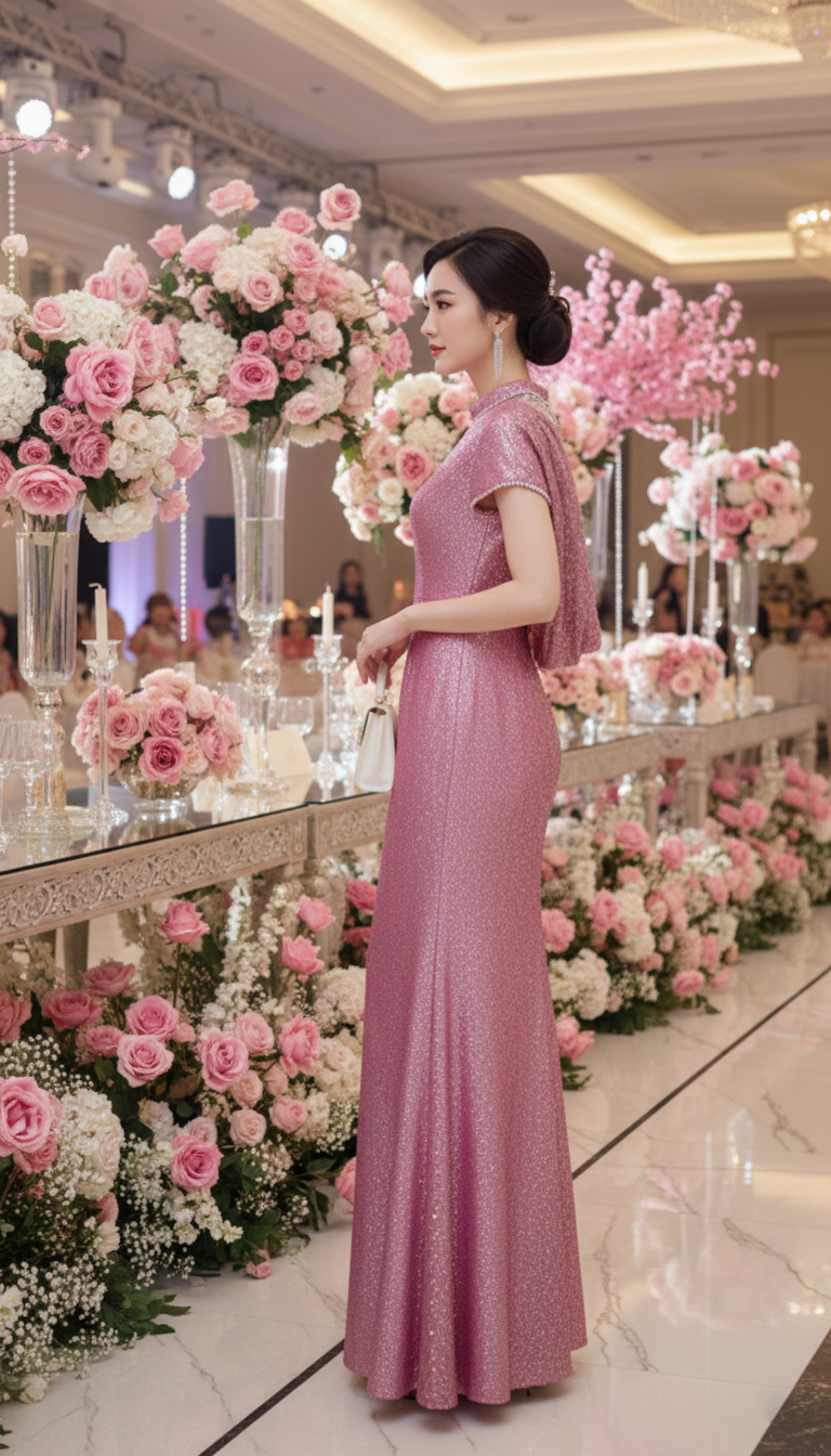 Đầm dự tiệc dạ hội kim sa phối ren lưng sang trọng_thumbnail_5