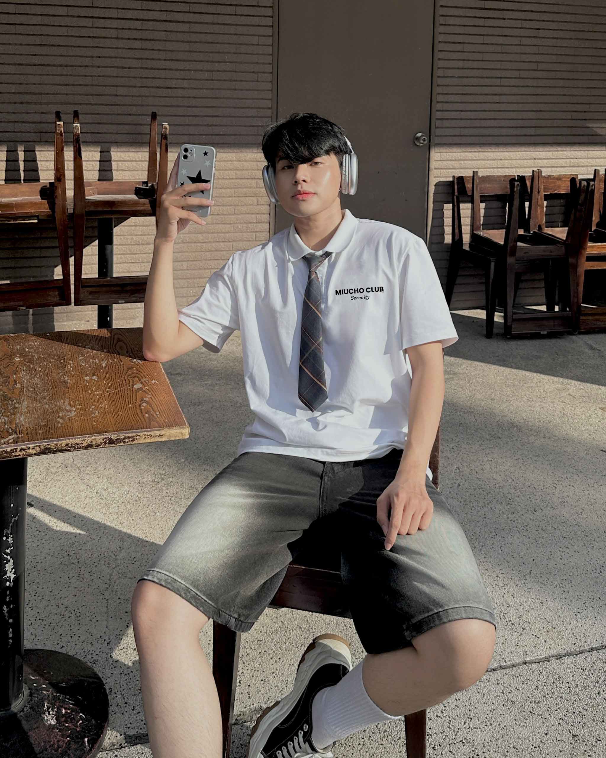 Áo polo form rộng nam basic nhiều màu PLD1229 Miucho Miucho Man tay ngắn cổ trụ in basic_thumbnail_4