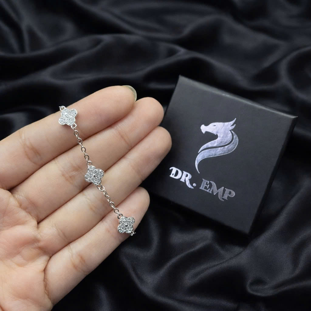 Vòng tay bạc vancleef 4 lá trắng_thumbnail_1