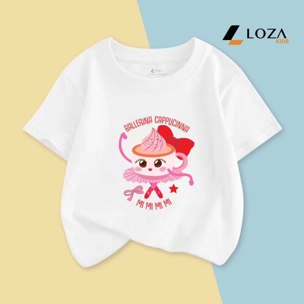 Áo thun cộc tay bé gái hình Tung Tung Tung Sahur, Ballerina Cappuccina - Loza Kids CA010_thumbnail_6