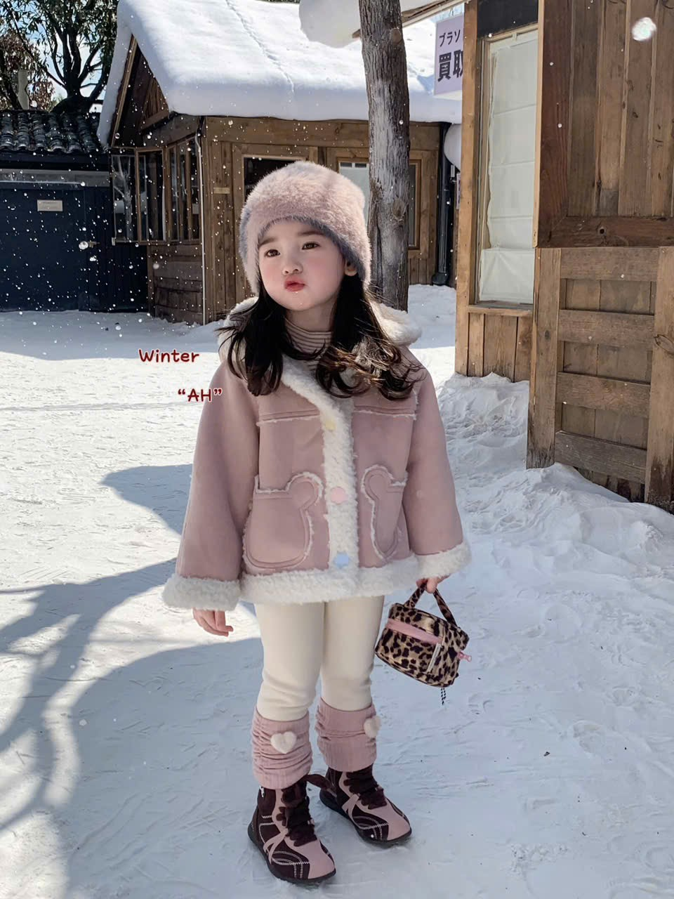 (M80) Áo khoác da lộn lót boong màu nâu AHA