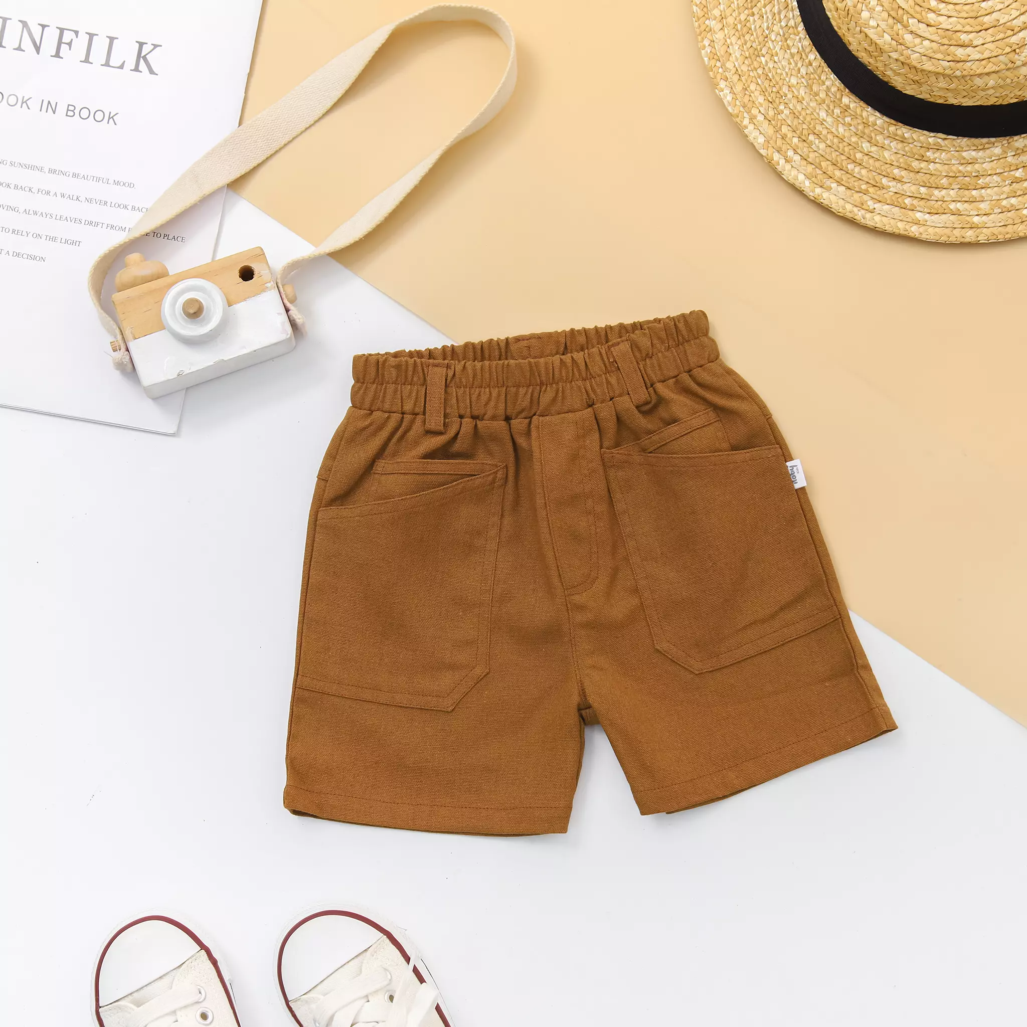 Quần short linen phối túi ziczăc_thumbnail_0