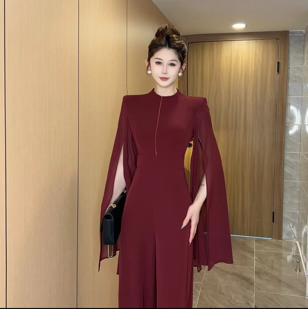 Jumpsuit cổ lọ tay nữ hoàng sang trọng_thumbnail_5