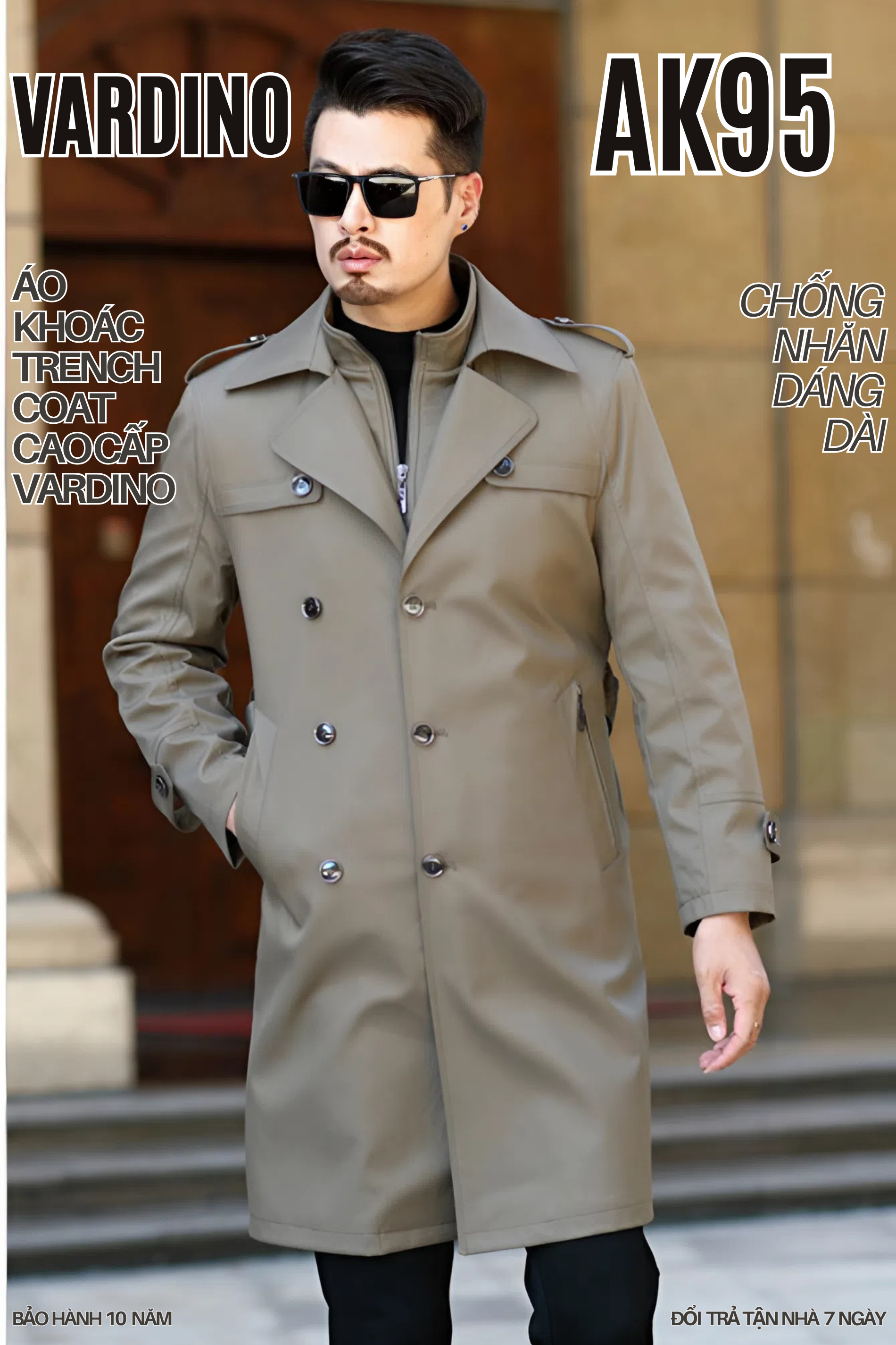Áo khoác trench coat nam dáng dài có lót tháo VARDINO ak95_thumbnail_5