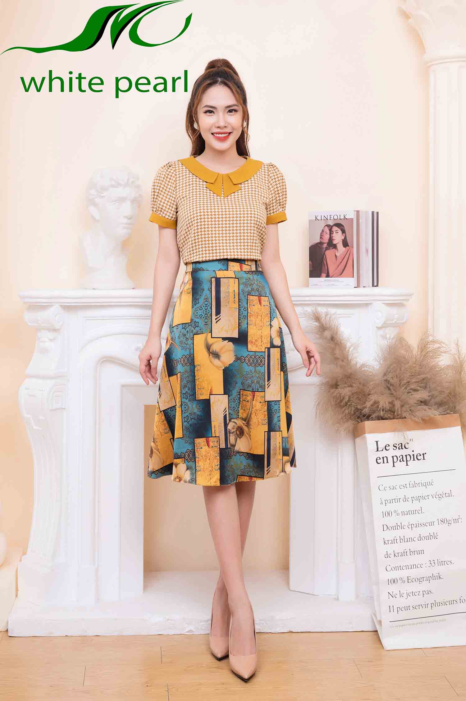 Chân váy xòe chữ A thời trang công sở cao cấp White Pearl_thumbnail_2