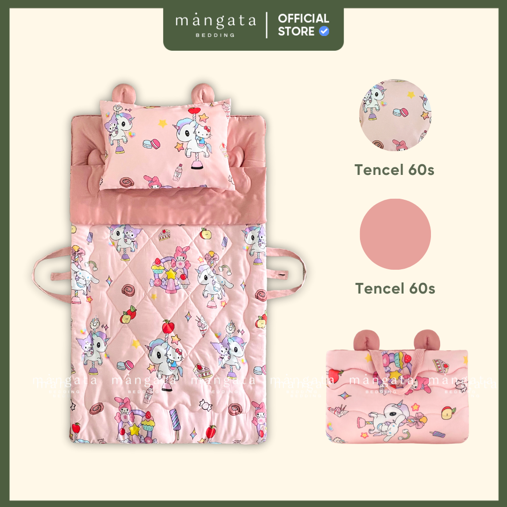 Mẫu Cinnamoroll Kuromi - Bộ chăn gối gấp gọn đi học