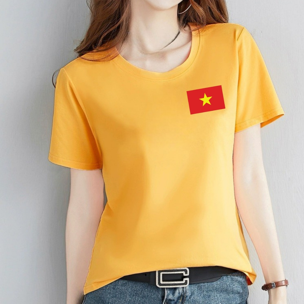 [Form vừa] Áo phông nữ Cờ Đỏ Sao Vàng Việt nam chất liệu thun cotton - Áo thun nữ 'Độc lập tự do' - LOZA G0400_thumbnail_4