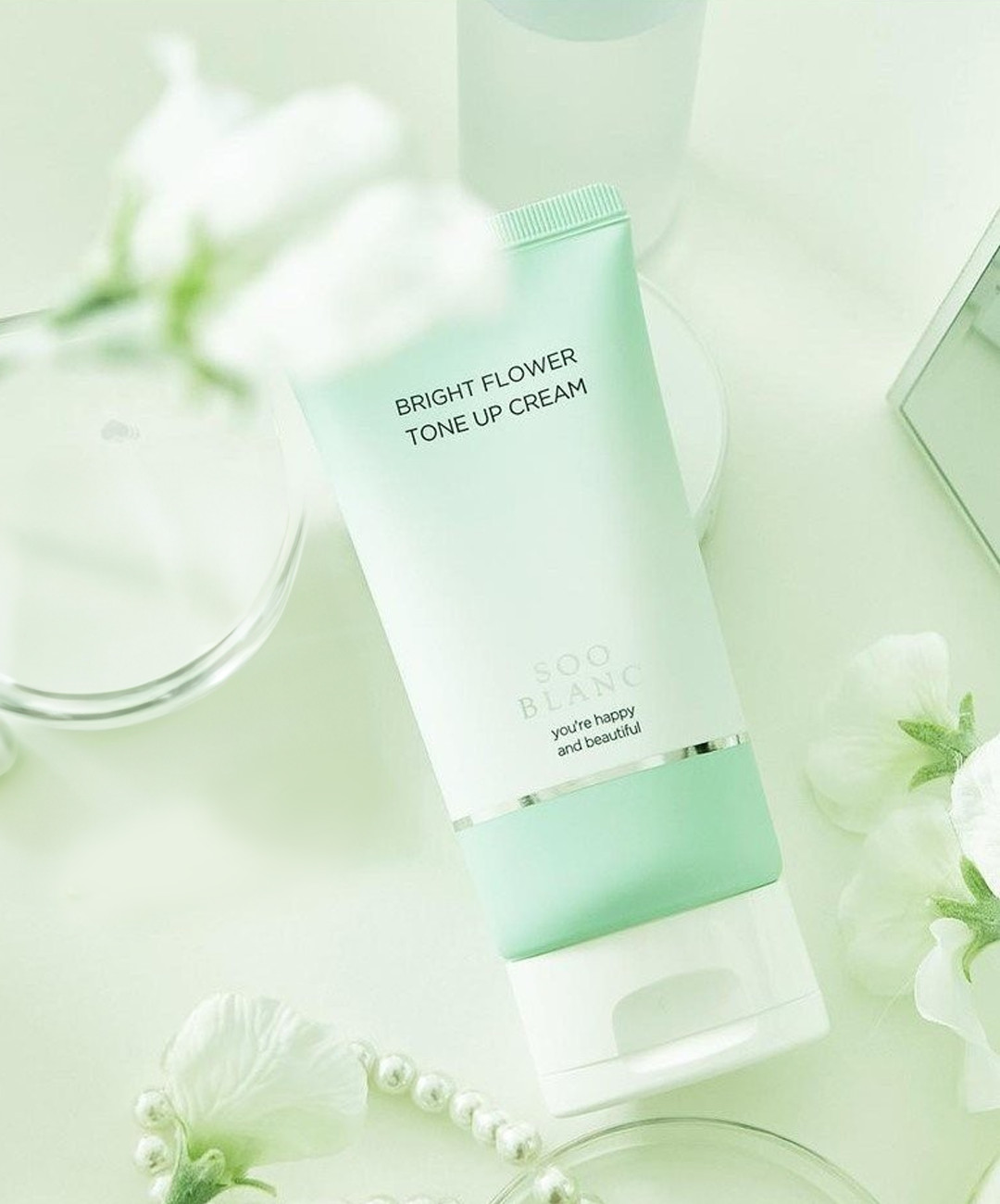 SOO BLANC BRIGHT FLOWER TONE UP CREAM - Kem Nâng Tông Tức Thì Cấp Ẩm Dưỡng Trắng Da - Collagen Peptide, Hyaluronic Acid - 100ml - [SB002]_thumbnail_3