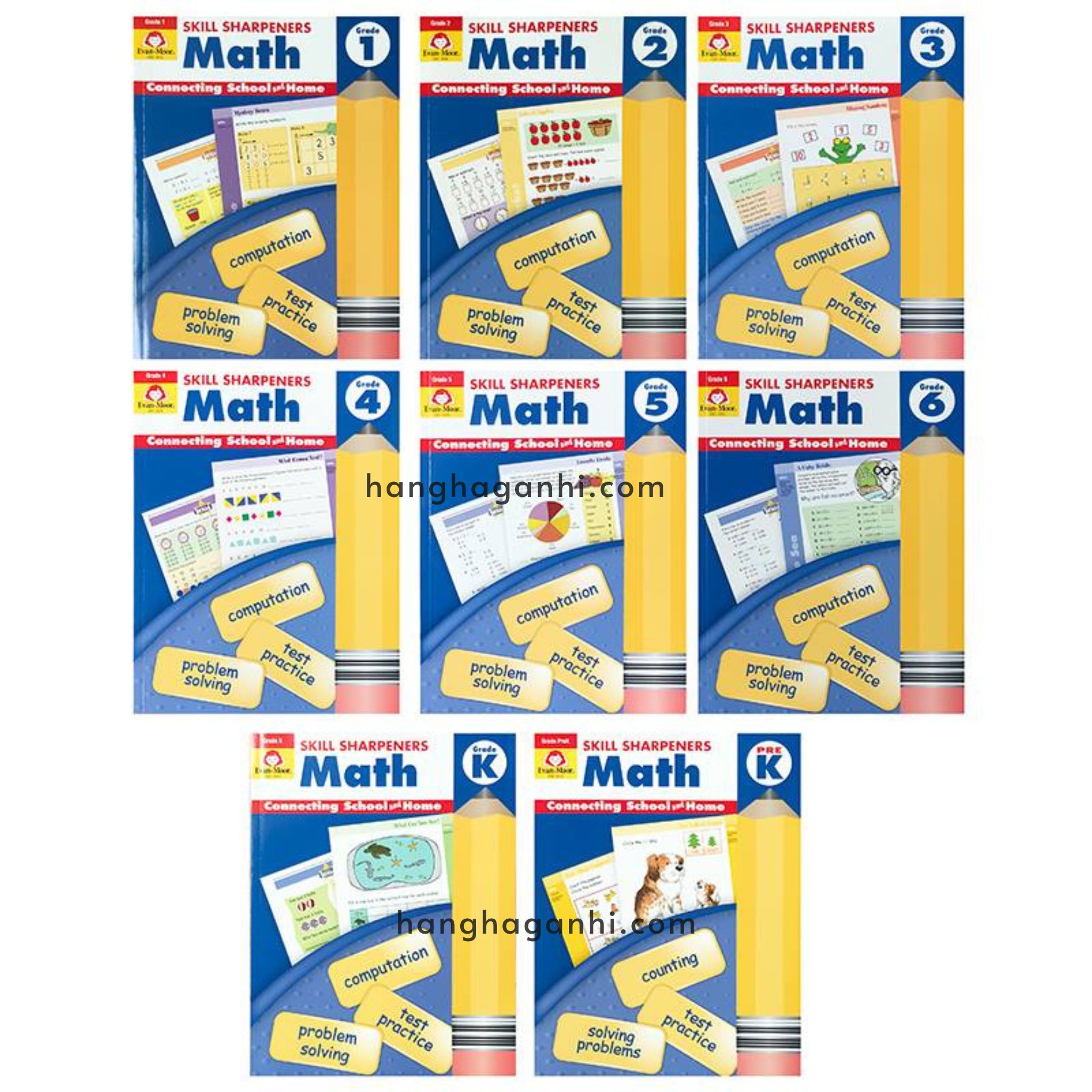 Bộ sách Skill Sharpeners Math (8 Quyển) – NXB Evan-Moor