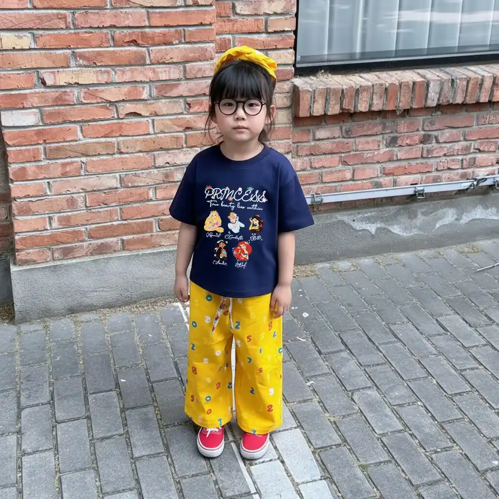 Áo thun cho bé gái Kado chất vải cotton thoáng mát hình hoạt hình công chúa in mix 2866_thumbnail_2