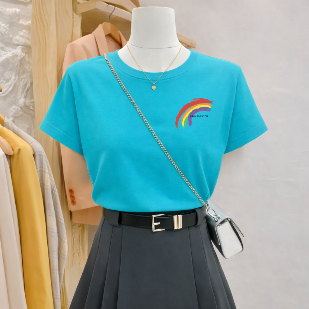 Áo phông nữ dáng vừa NA01 màu xanh ngọc nhiều mẫu chất thun cotton Loza G0442_thumbnail_1