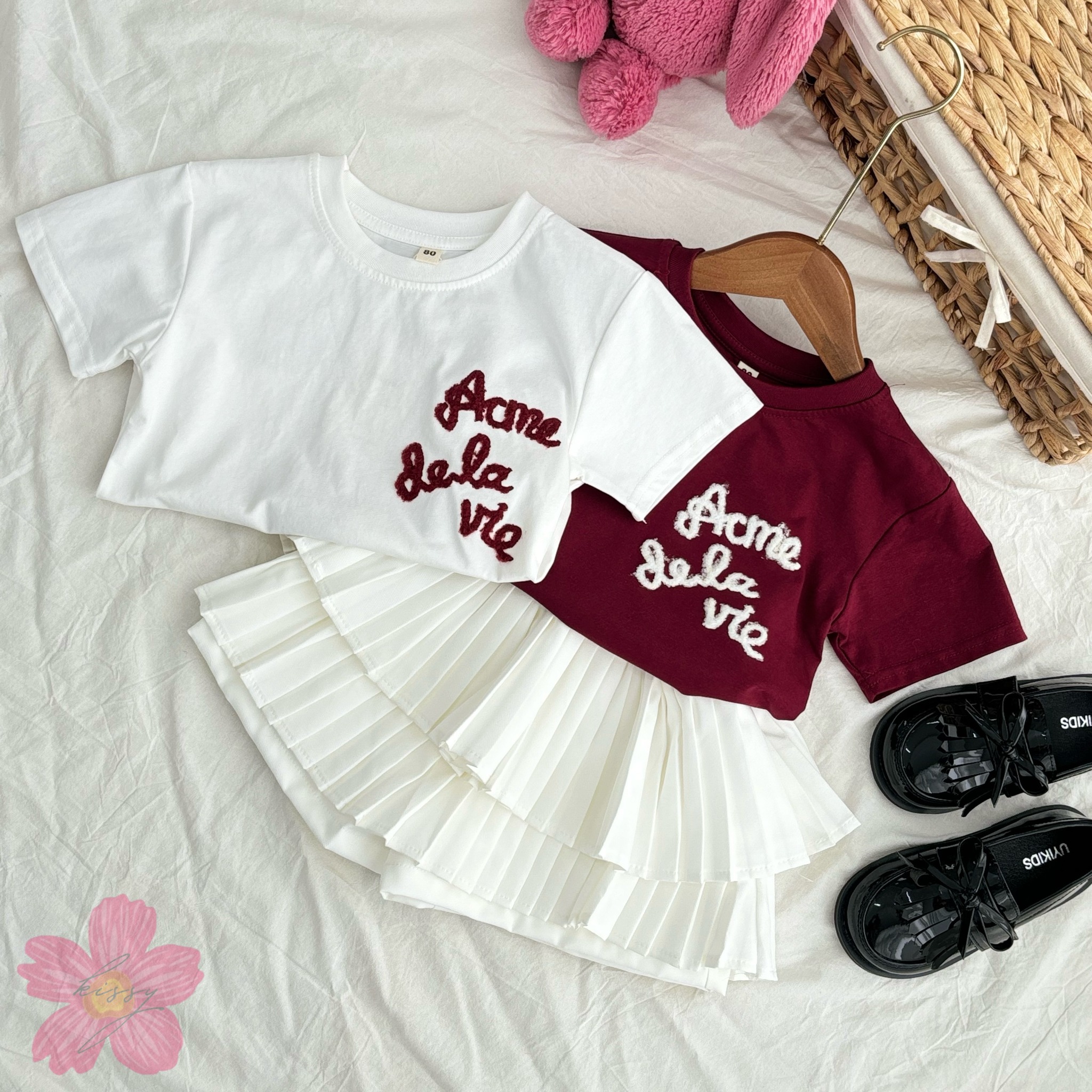 (A2) Áo thun Mềm Họa Tiết Chữ Siêu Đáng Yêu Phong Cách Hàn Quốc Cho Bé Gái Mẫu Mới Xuân Hè QCCC 2025_thumbnail_3