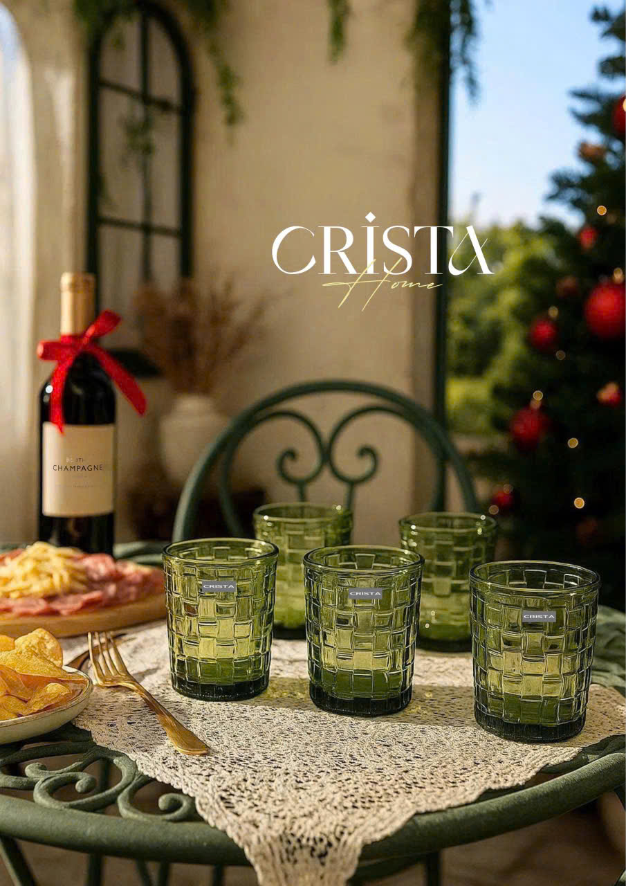 Bộ 6 cốc thủy CRISTA HOME tinh vân caro 280ml_thumbnail_2