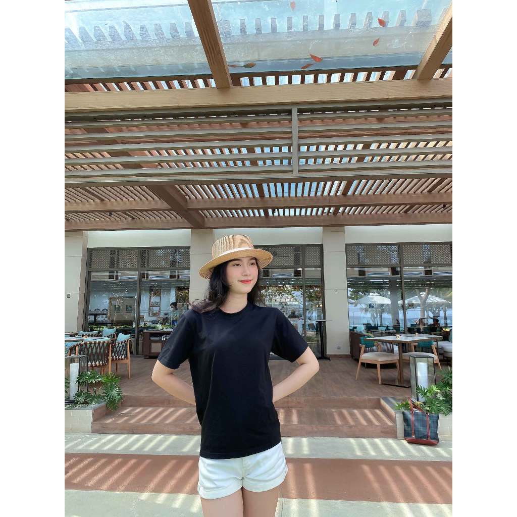 Áo thun trơn nữ form vừa regular ART01 Miucho Chic cotton cổ tròn basic dễ phối đồ_thumbnail_3