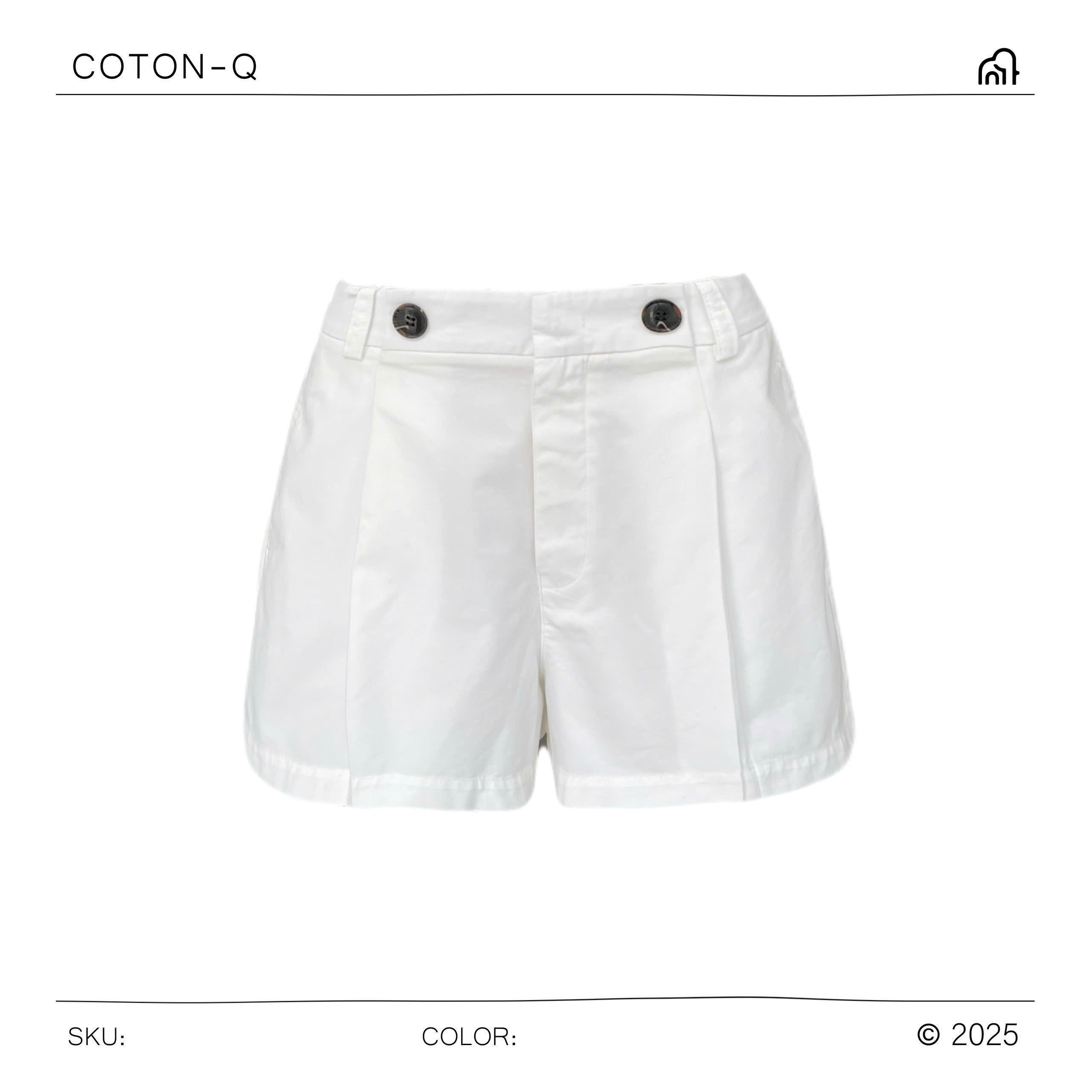 TQ23 Quần đùi nữ Coton Q 2M ( TRẮNG )