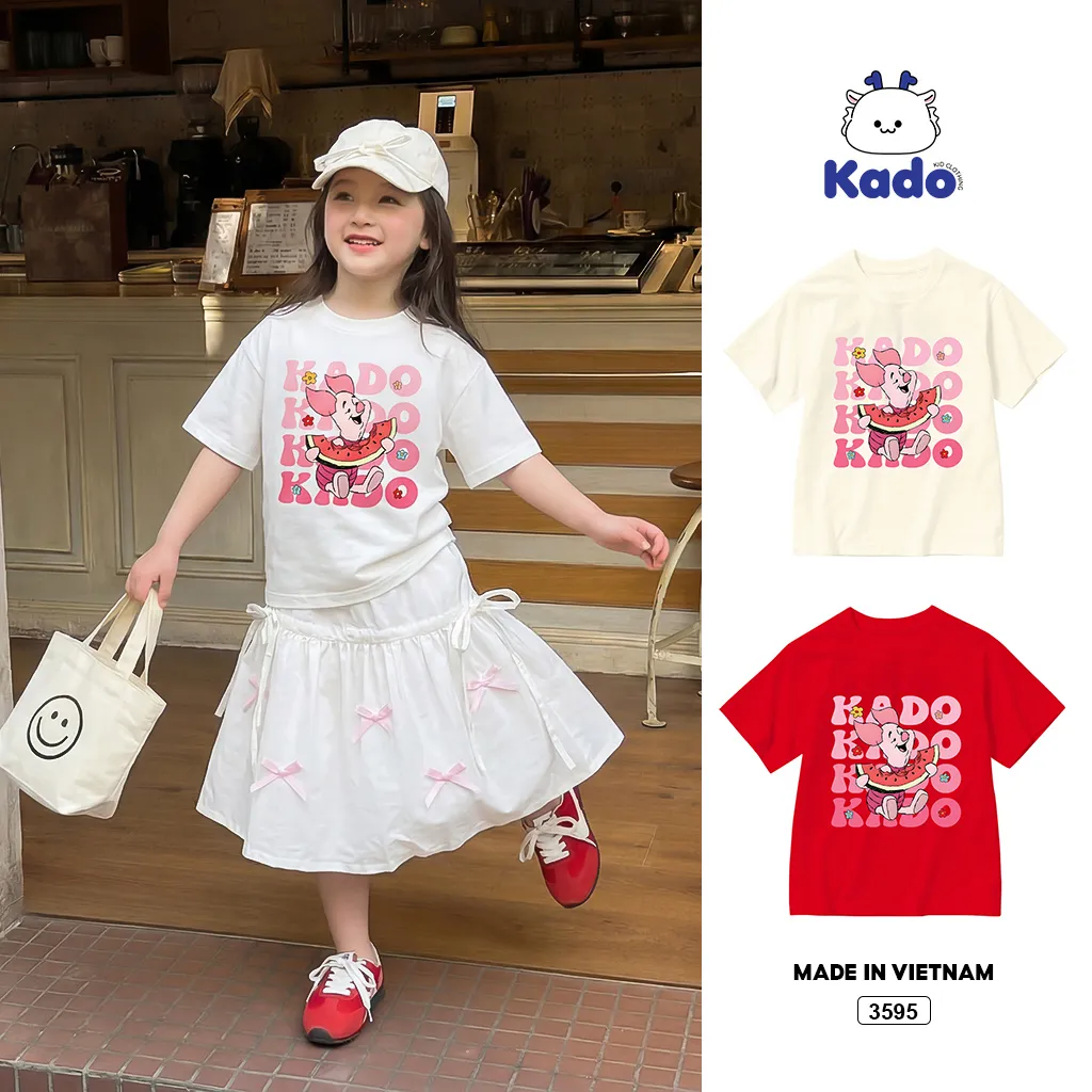 Áo thun cotton trẻ em phong cách Hàn Quốc Kado 3595