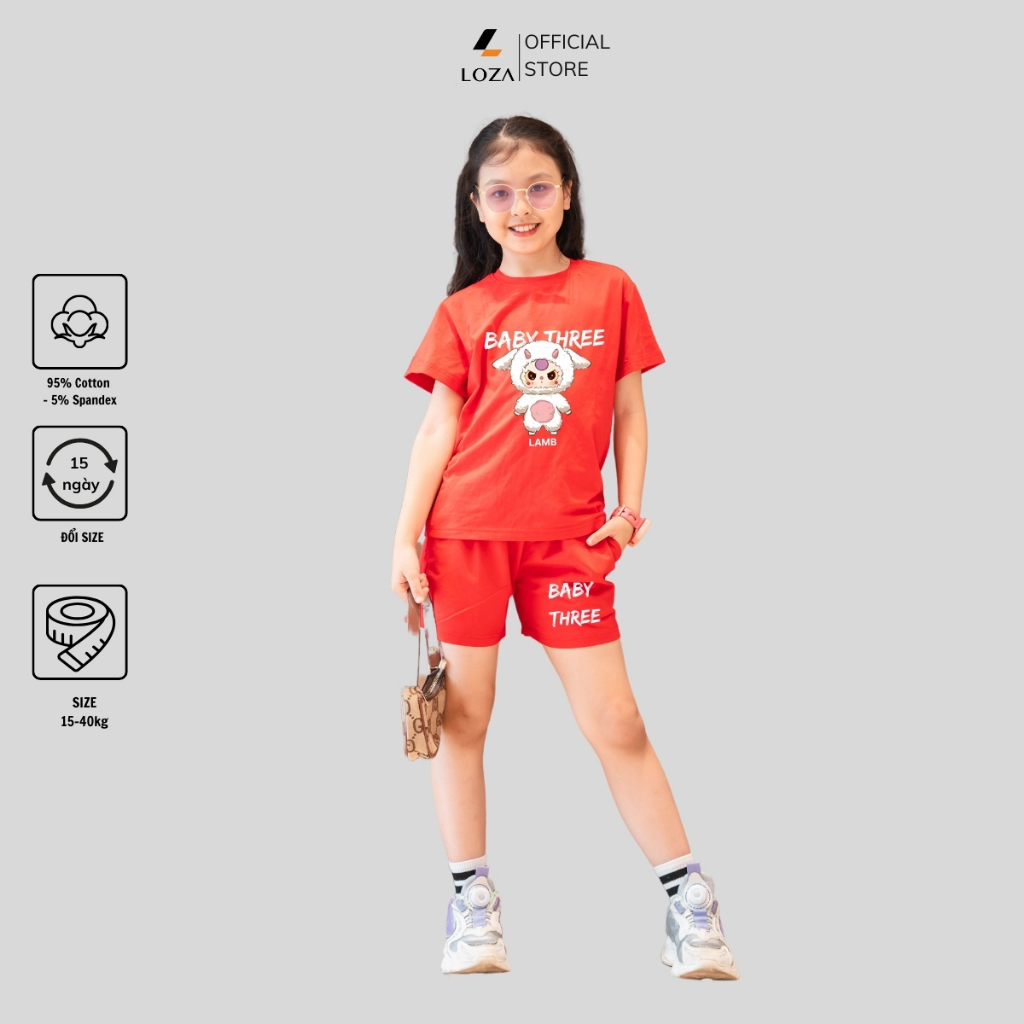 Bộ đồ bé gái in hình 'Baby three V3' - Loza Kids BD010_thumbnail_1
