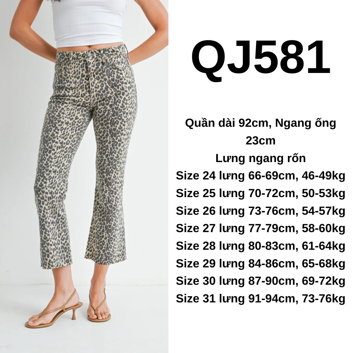 QJ581 Quần jeans beo - loe