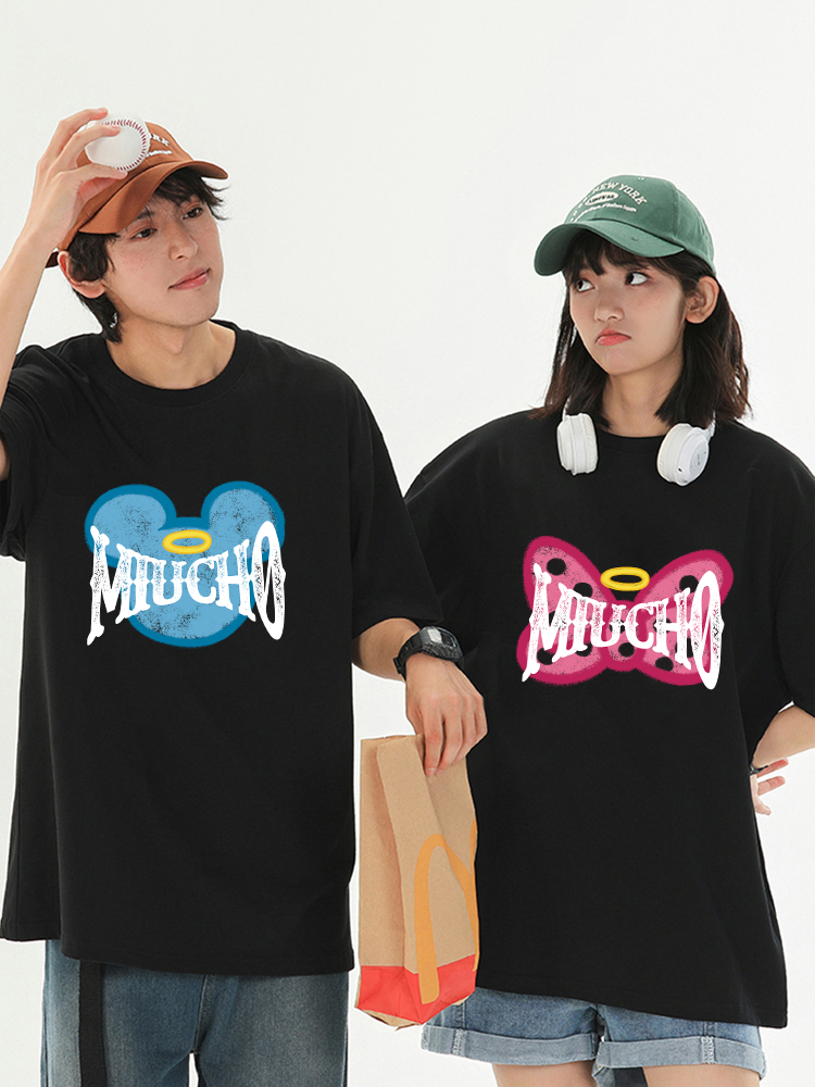 Áo thun cặp đôi couple nhà chuột from rộng ATD1339 Miucho vải cotton thoáng mát cổ tròn in mix_thumbnail_3