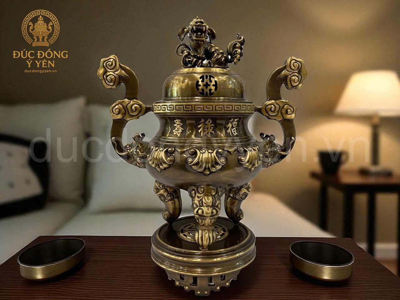 Bộ ngũ sự hoa văn sòi đúc đồng vàng_thumbnail_1