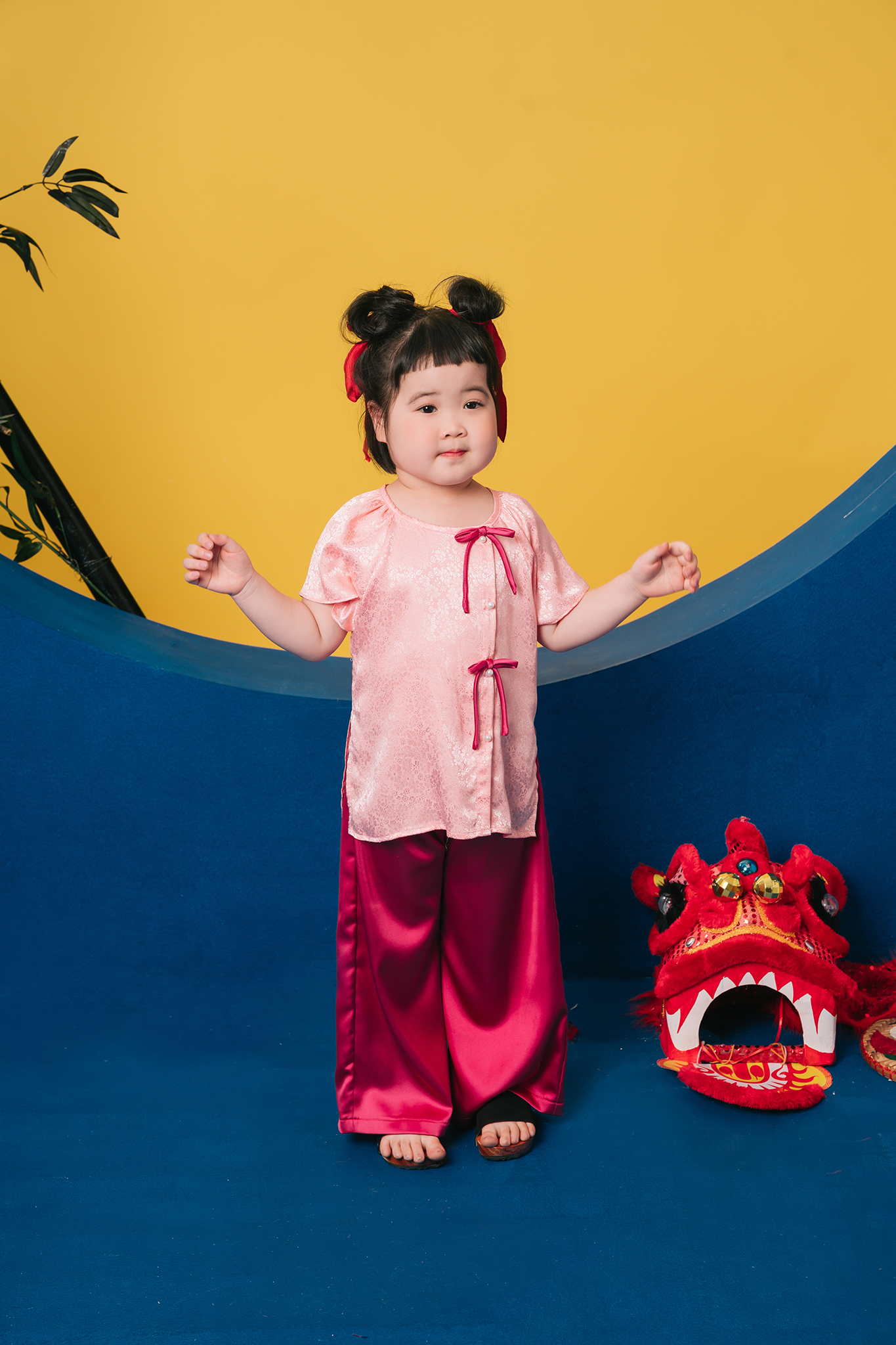 Áo bà ba lụa cài cúc lệch